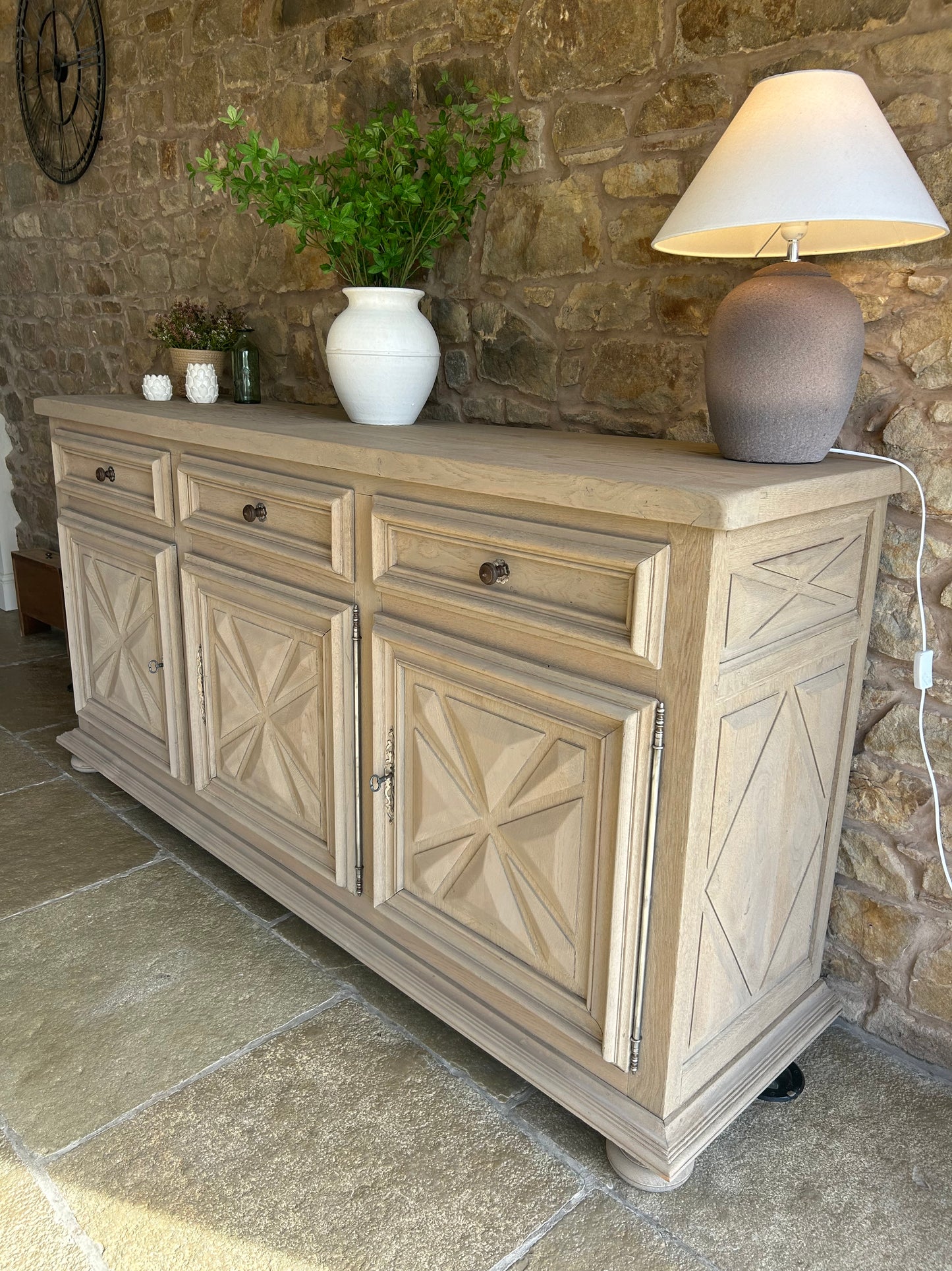 Extra Large (211cm Wide) Solid Oak Sideboard
