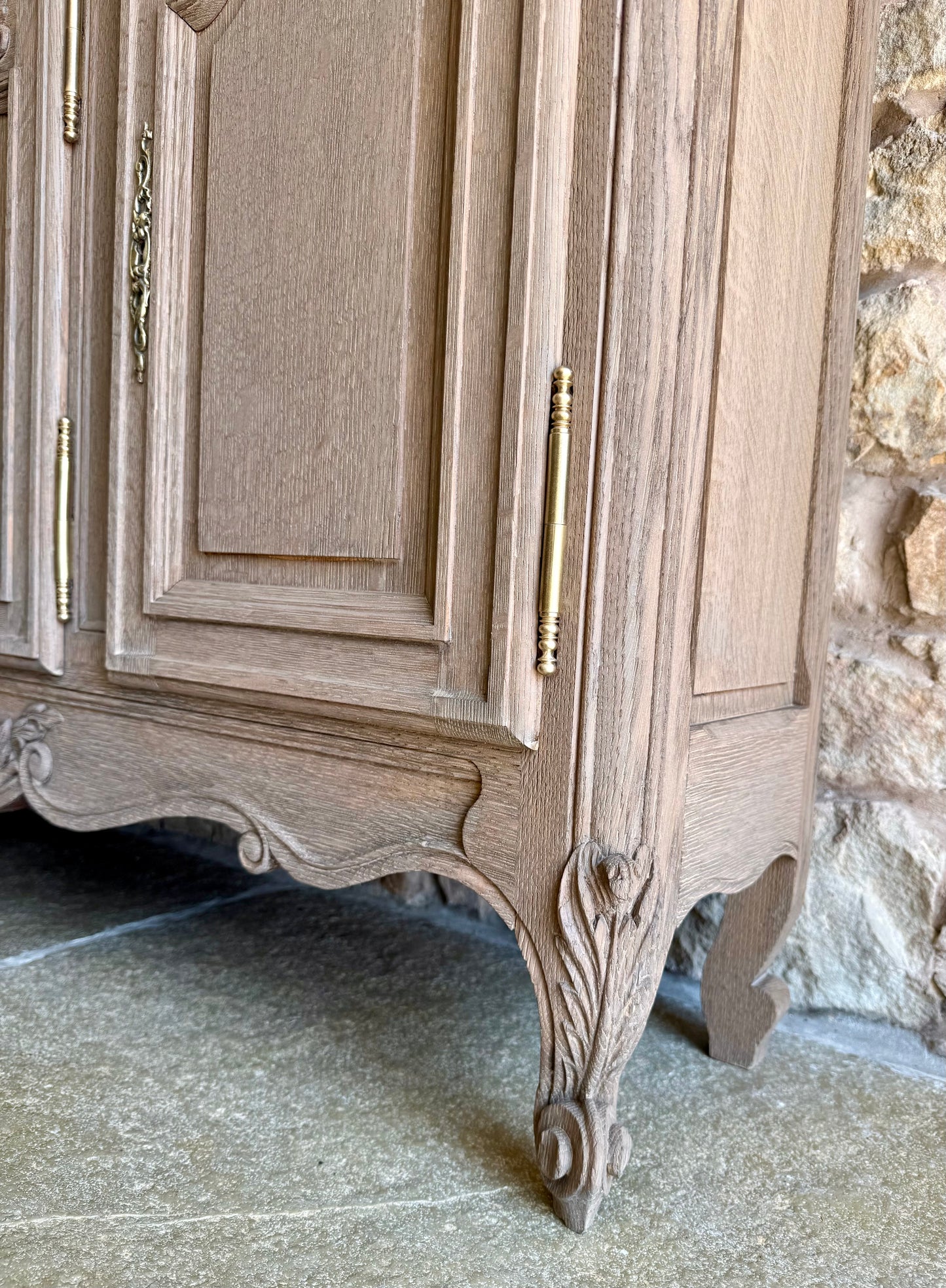 Narrow Vintage Oak Sideboard