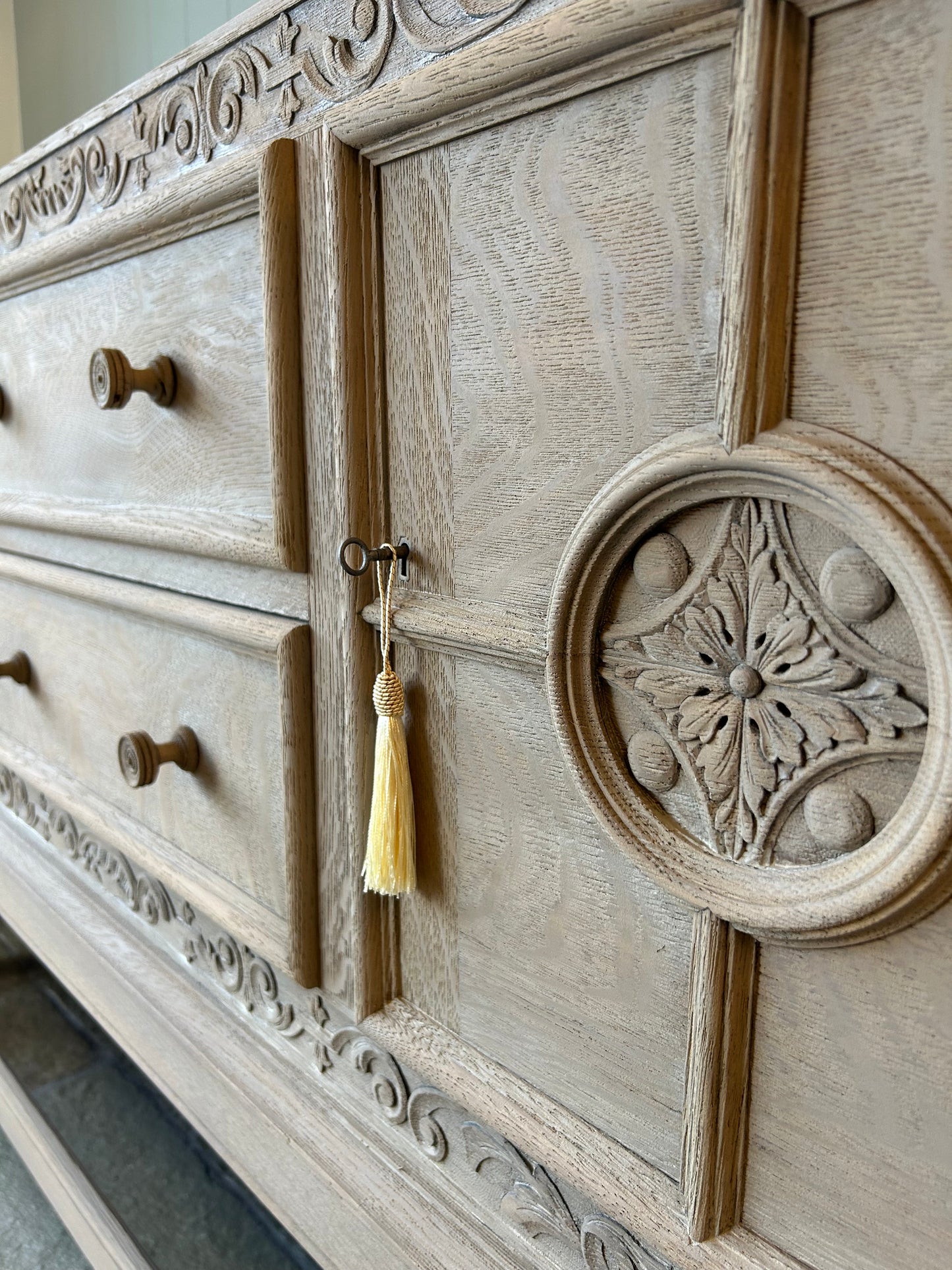 Vintage Weathered Oak Sideboard