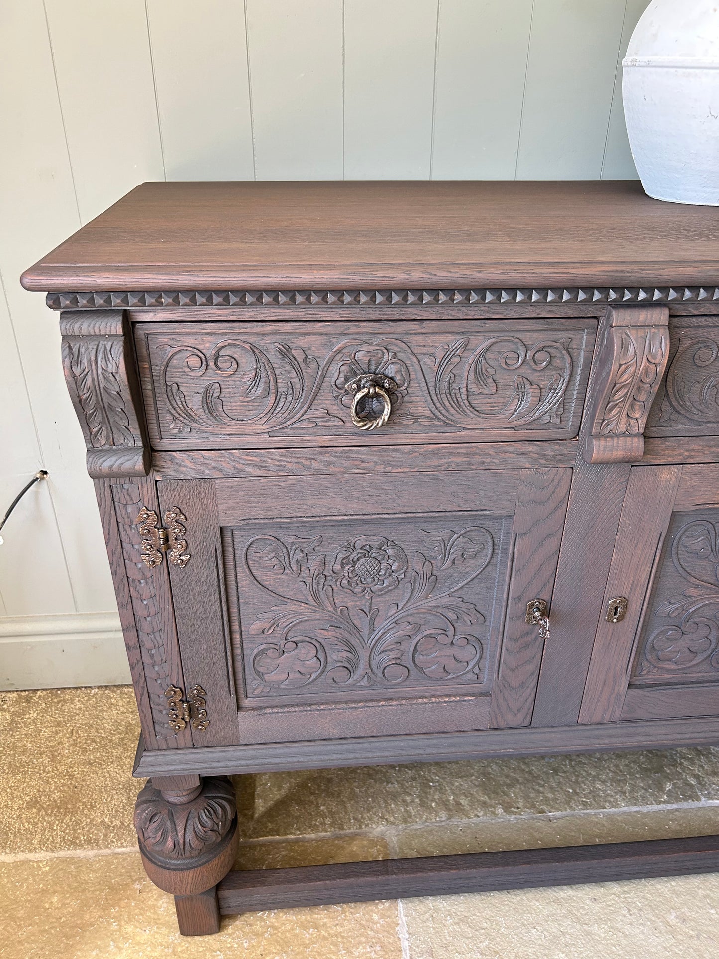 Solid Oak Sideboard finished in a Classic Dark Oak