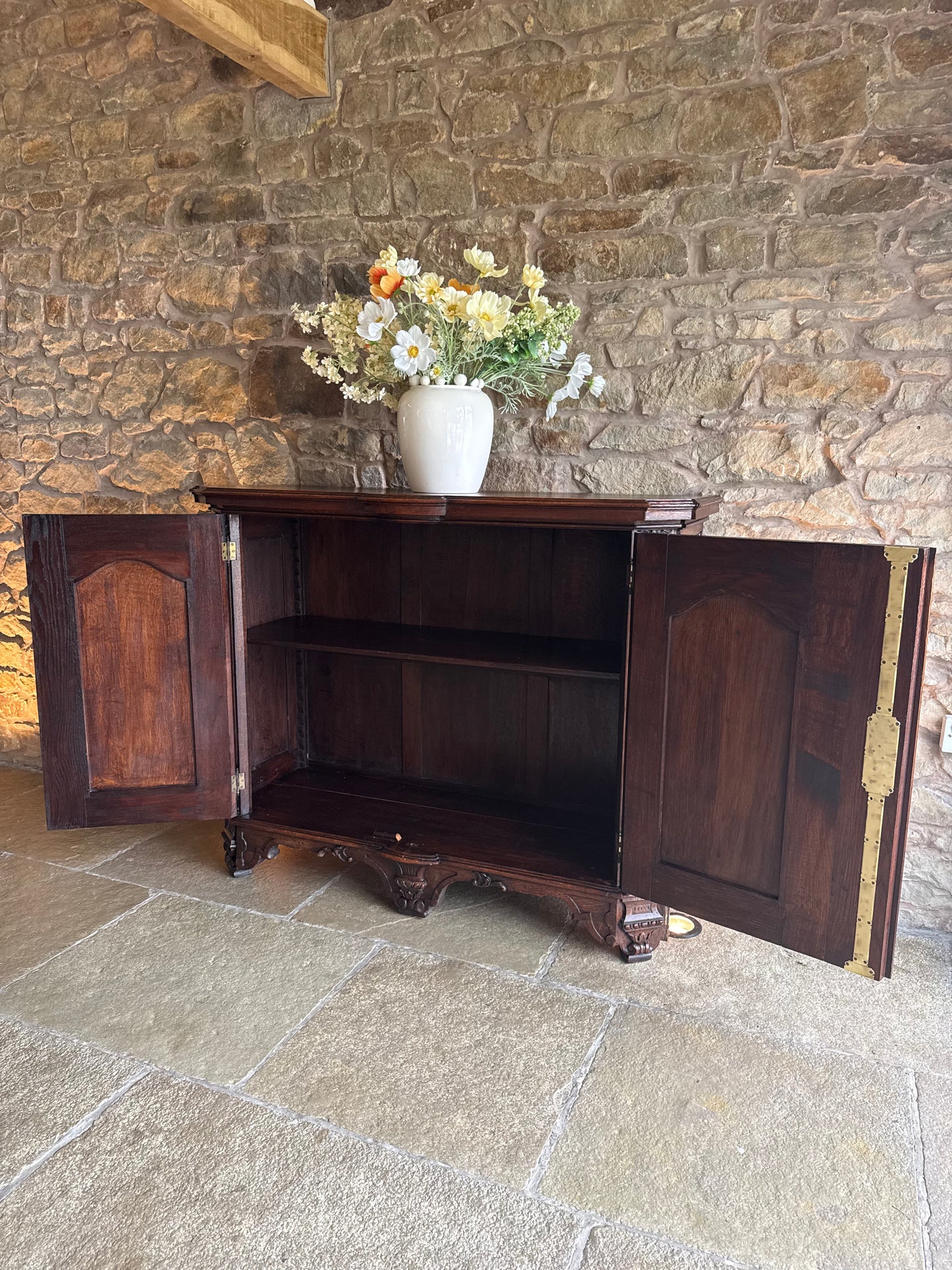 Antique Oak Sideboard with Beautiful Carvings