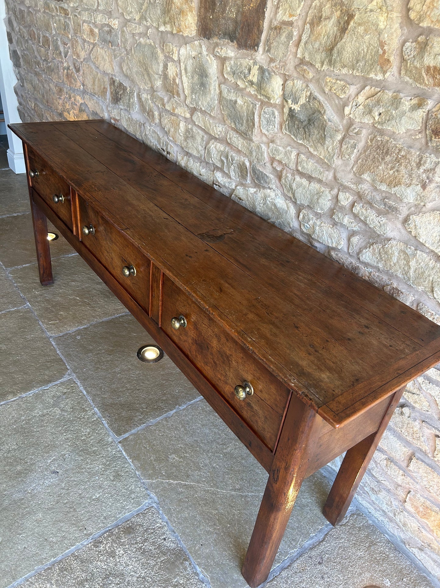 Large Antique Oak Console Table Sideboard