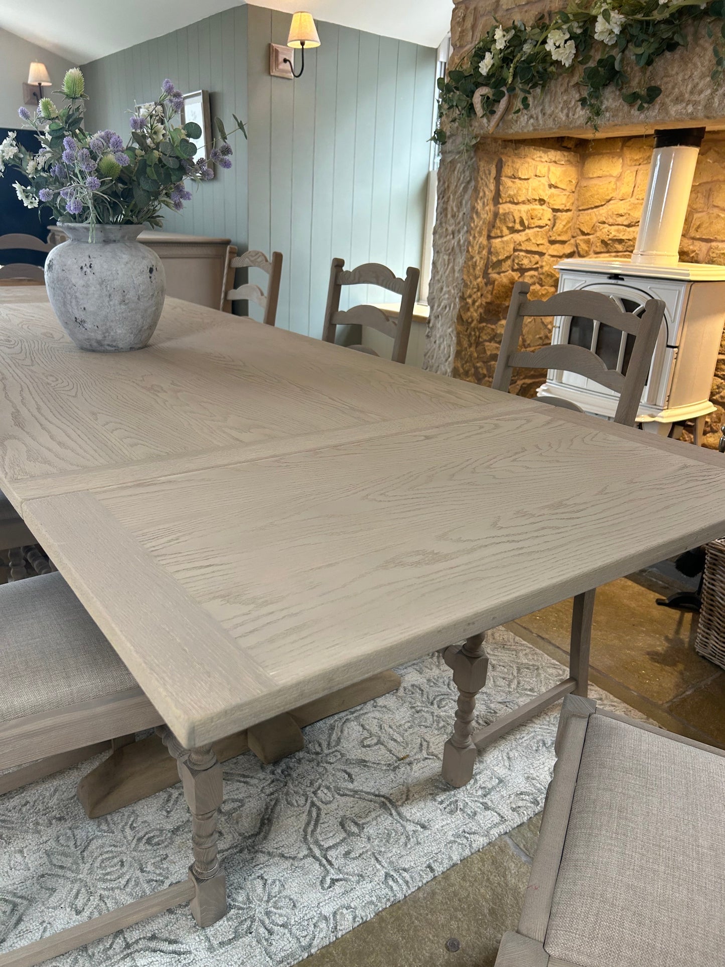 Large Extending Solid Oak Dining Table only.