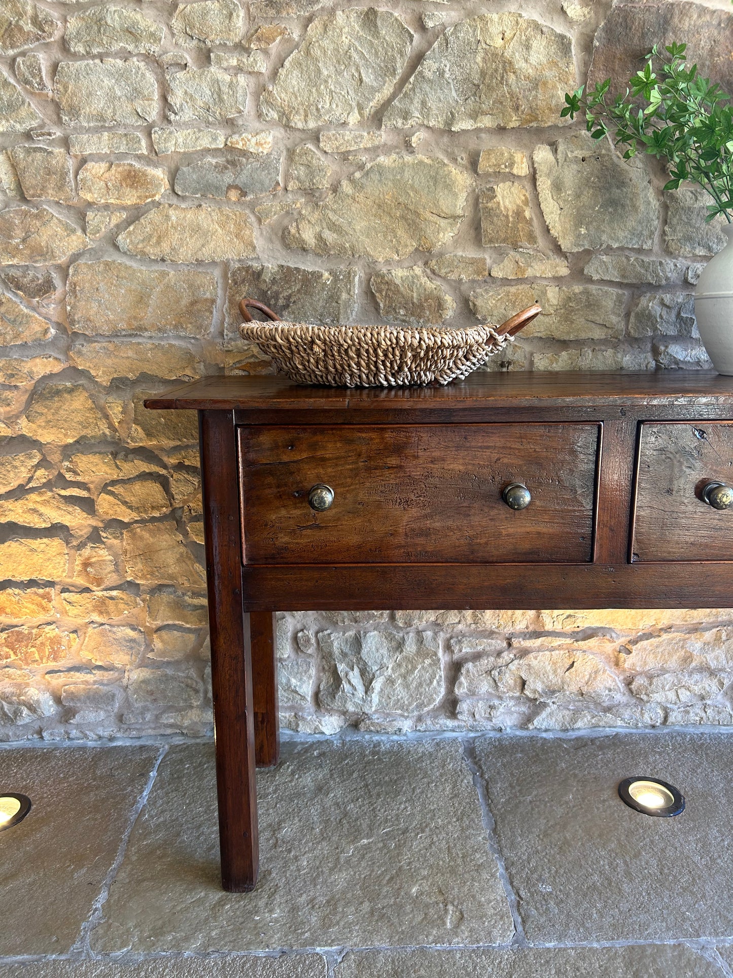 Large Antique Oak Console Table Sideboard