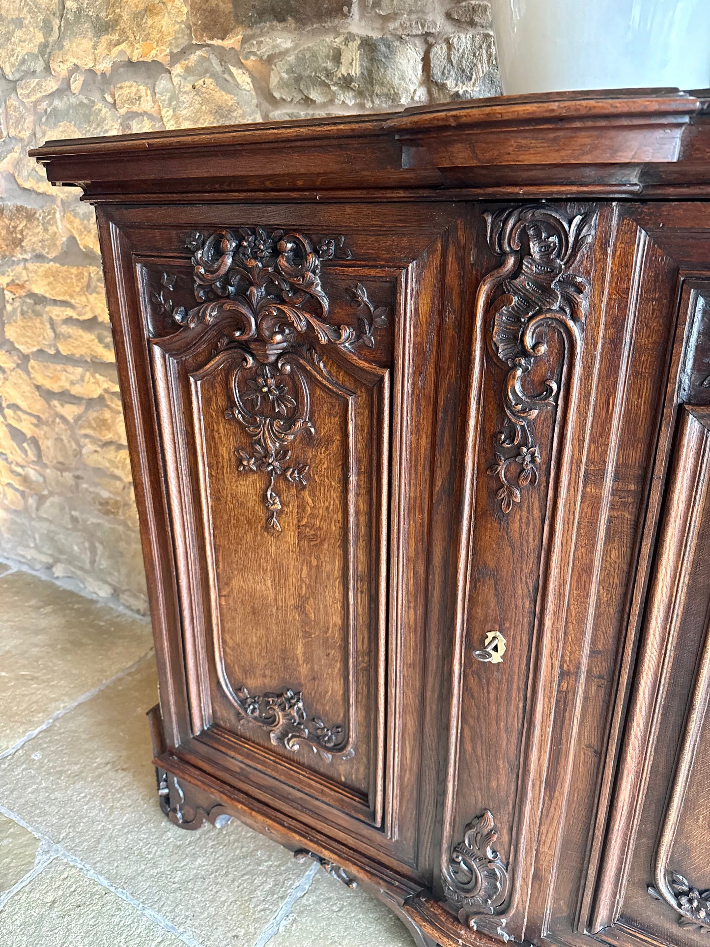 Antique Oak Sideboard with Beautiful Carvings