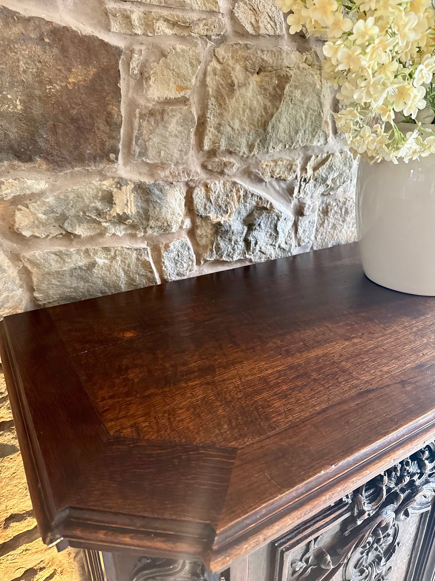 Antique Oak Sideboard with Beautiful Carvings
