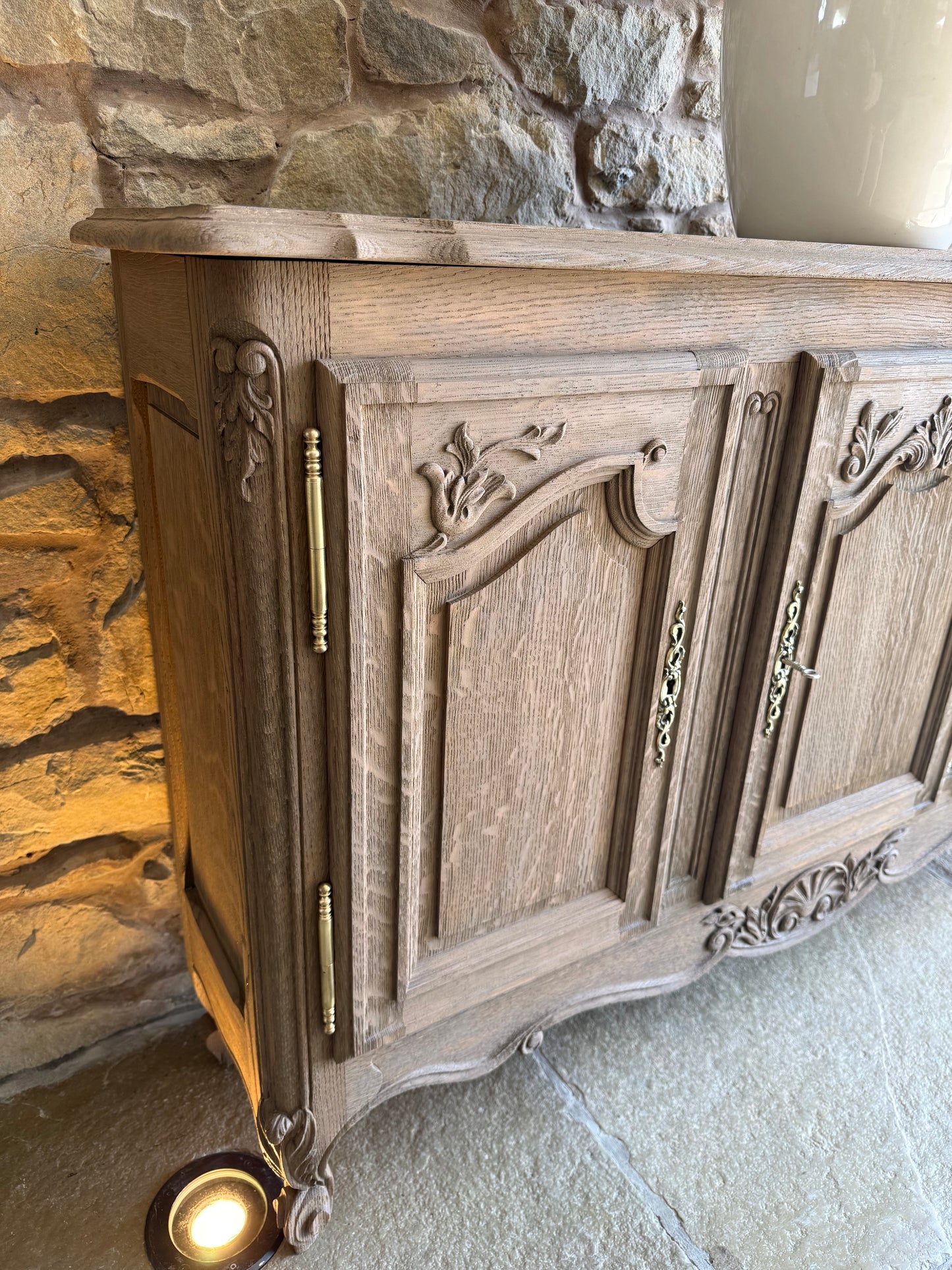 Narrow Vintage Oak Sideboard