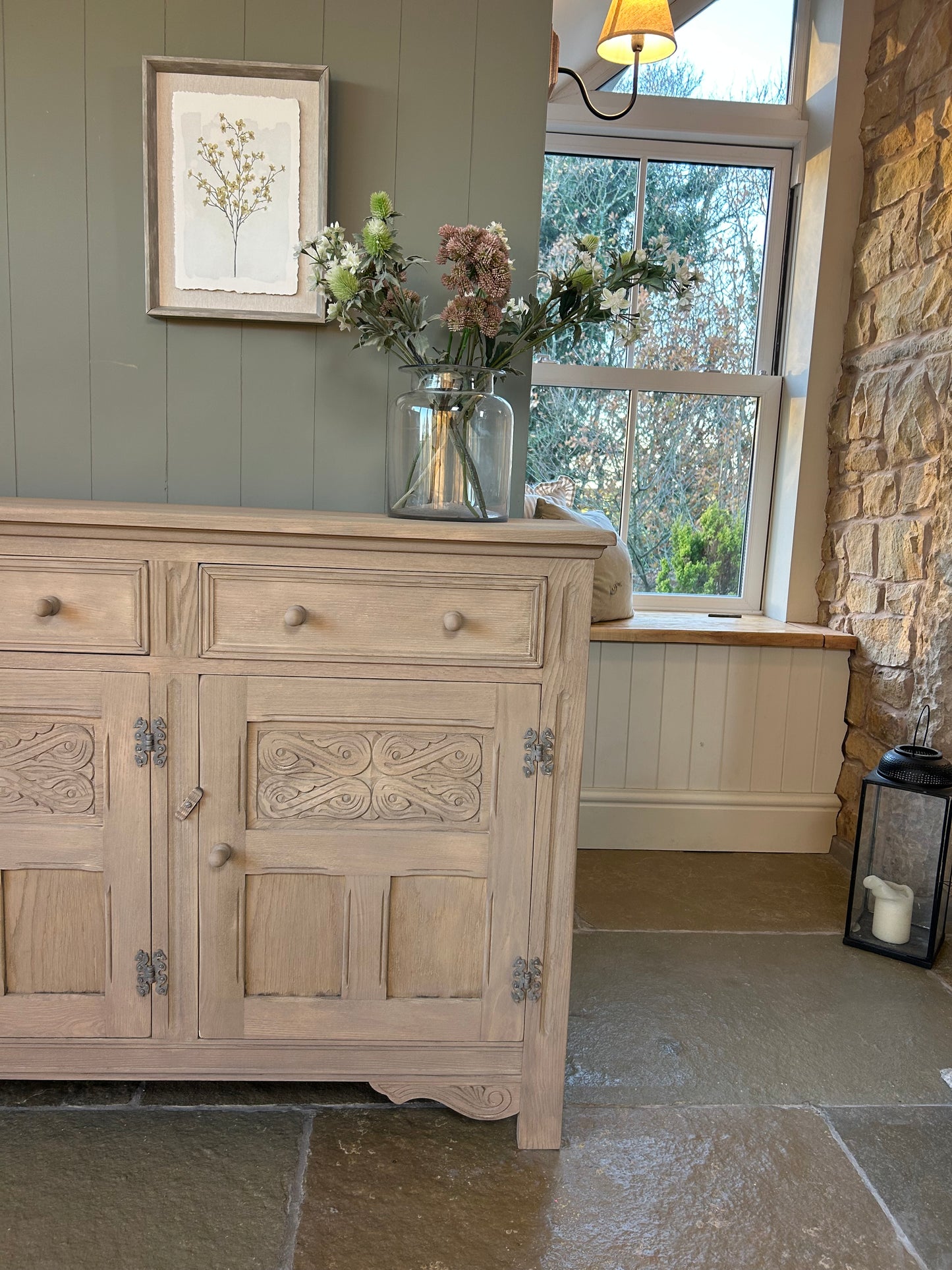 Large Vintage Oak Sideboard