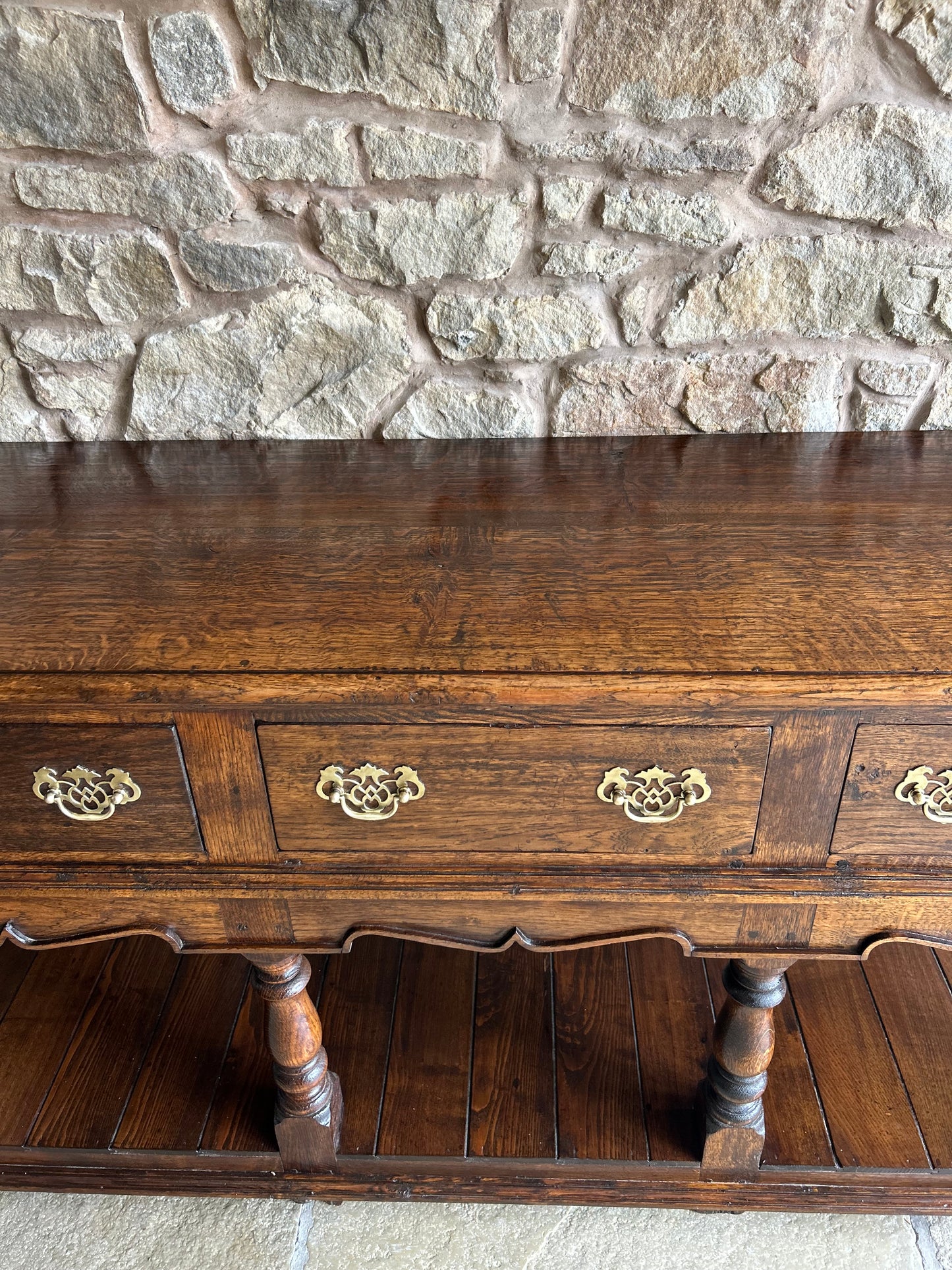 Antique Solid Oak Console Table (153cm wide)