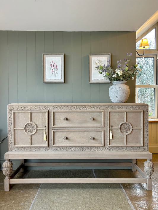 Vintage Weathered Oak Sideboard