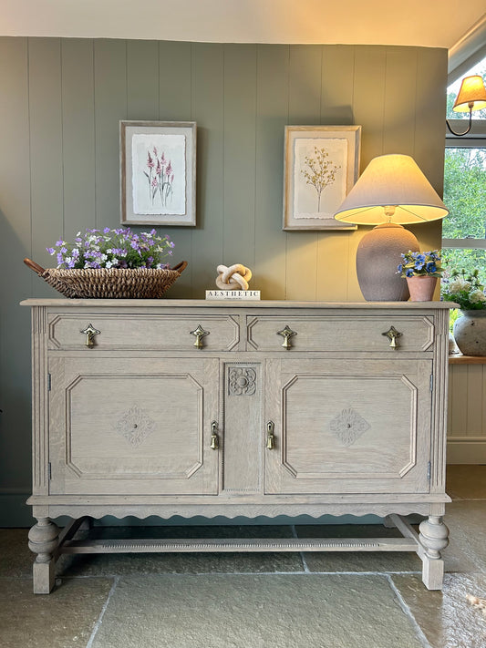 Vintage Weathered Oak Sideboard