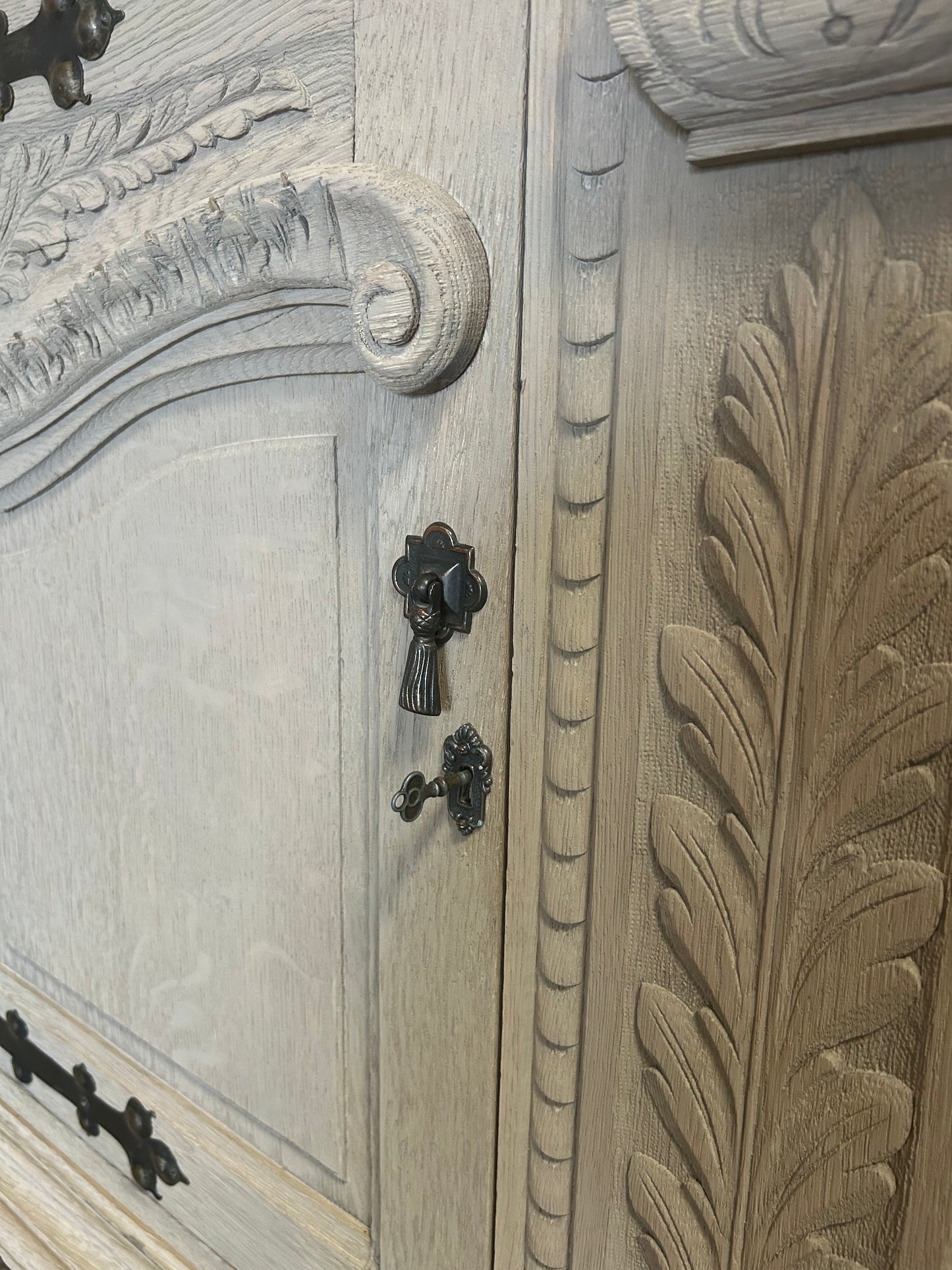 Antique Solid Oak Sideboard finished in a natural weathered oak style