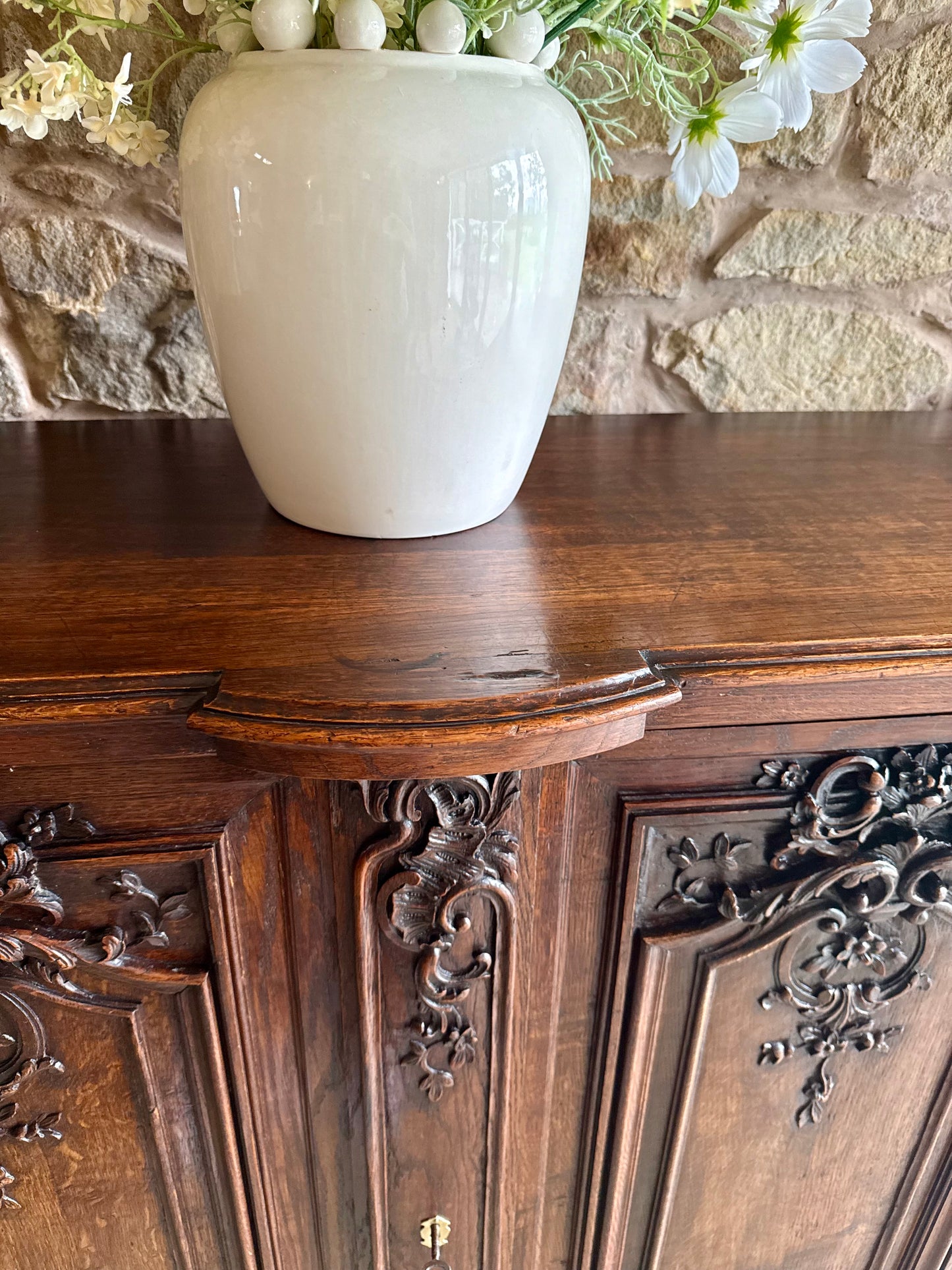 Antique Oak Sideboard with Beautiful Carvings