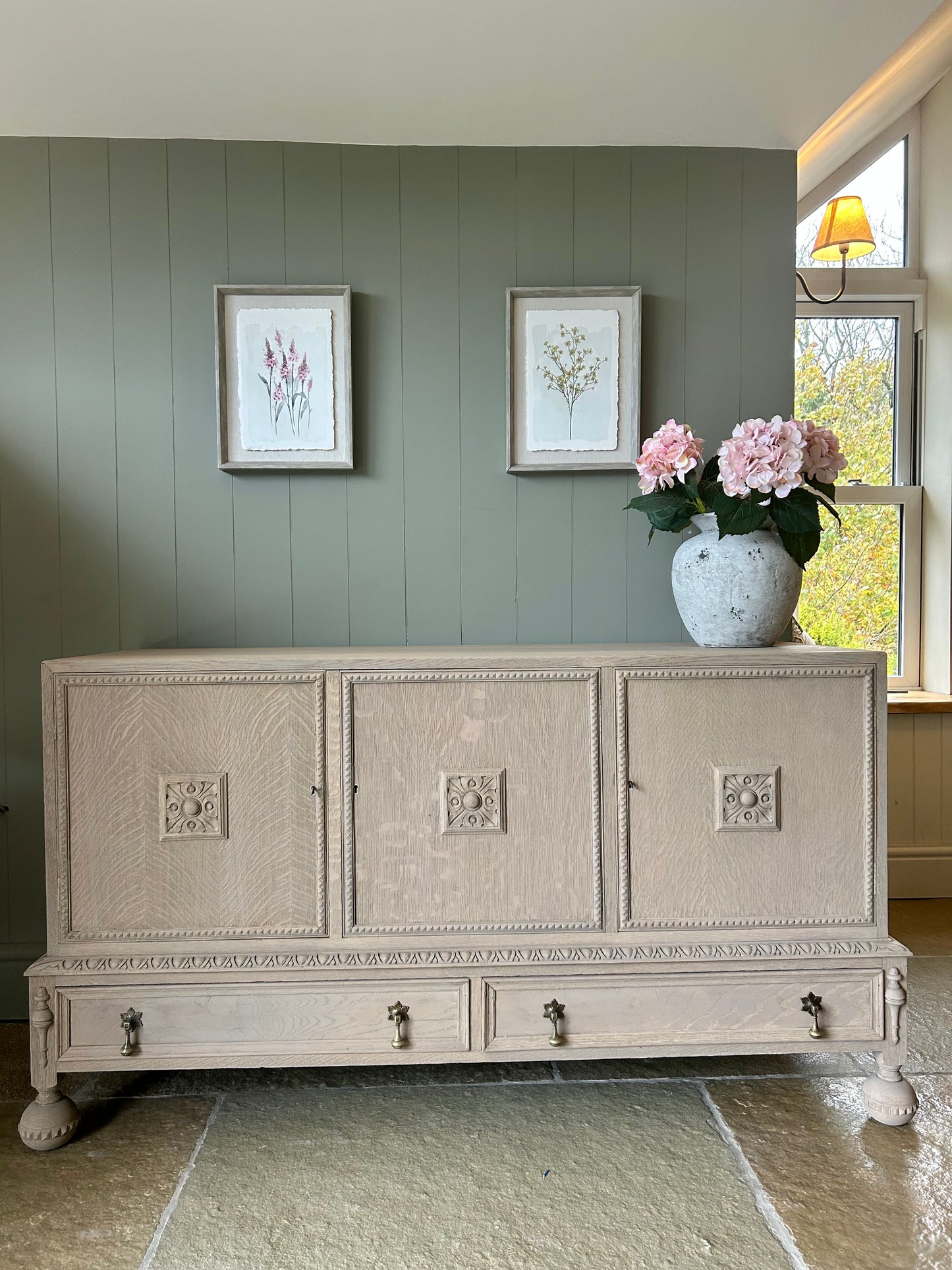 Vintage Solid Oak Sideboard