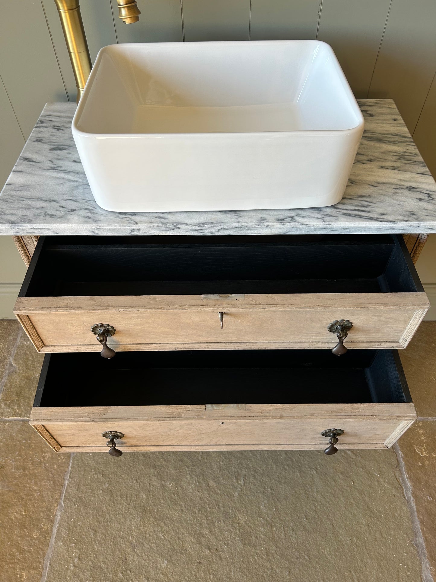 Vintage Oak Vanity Sink