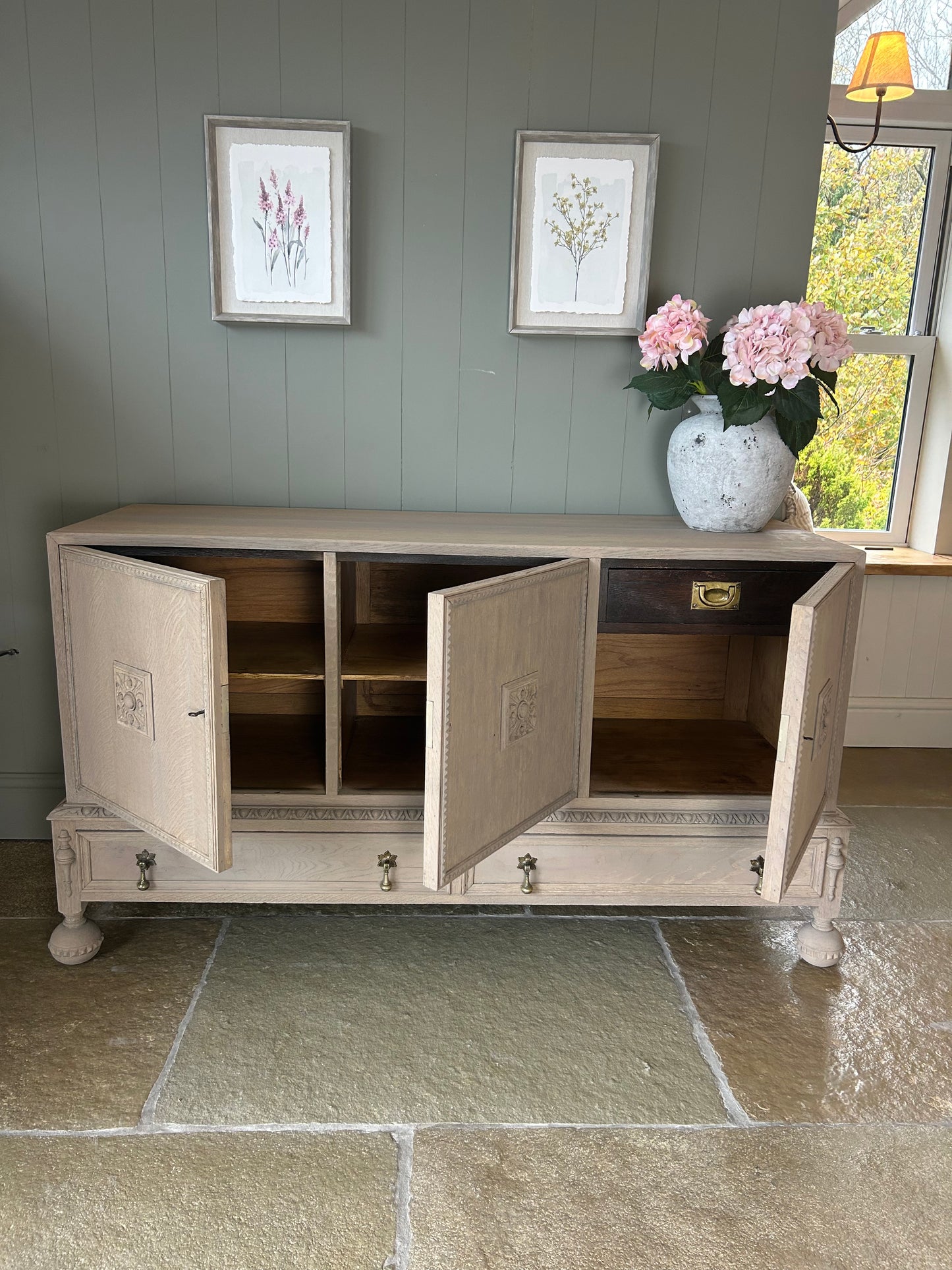 Vintage Solid Oak Sideboard