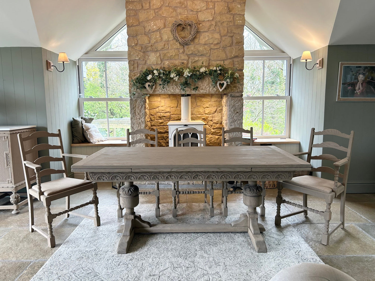 Large Extending Solid Oak Dining Table only.