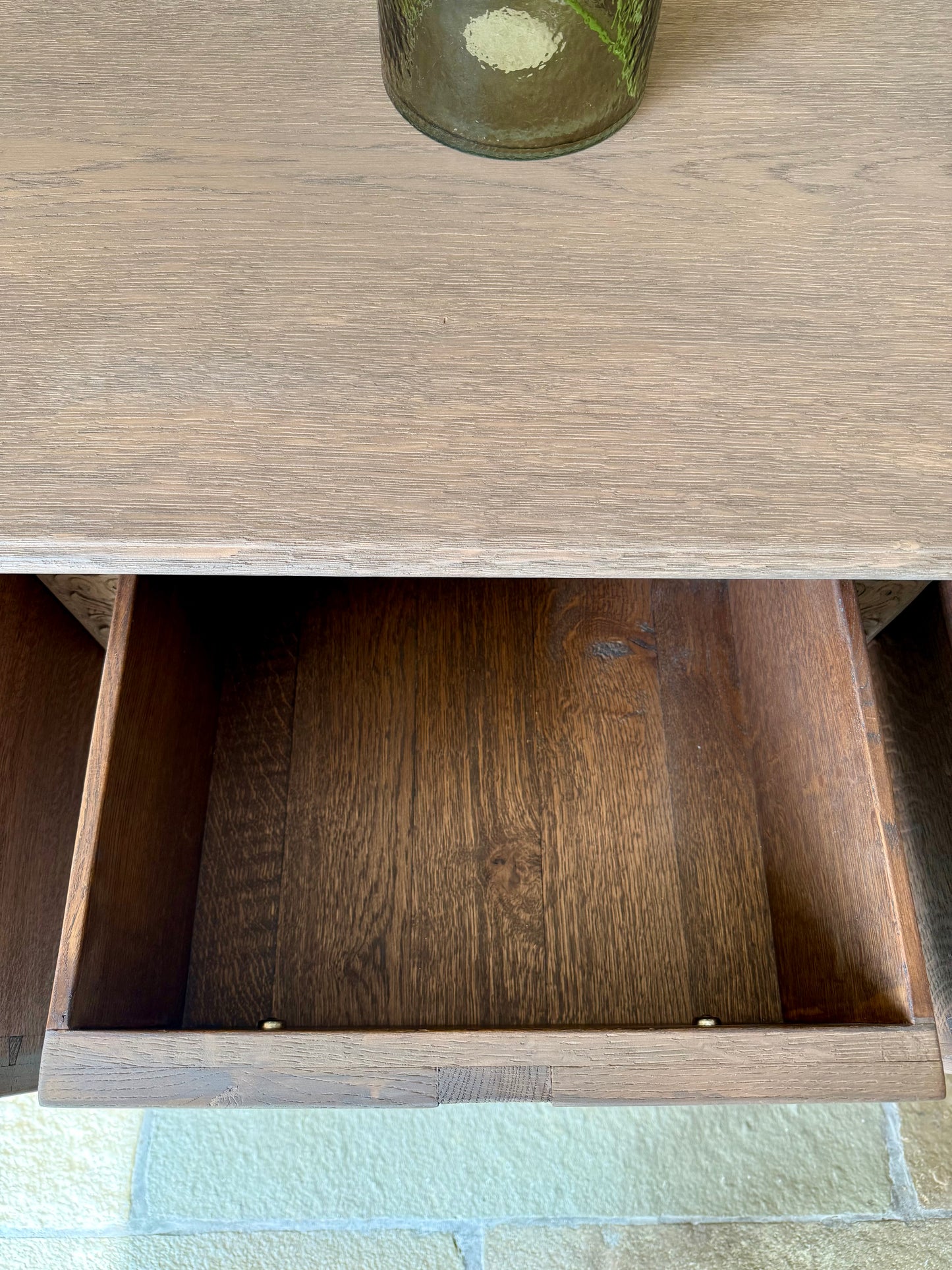 Solid Oak Antique Console Table in Warm Oak (168cm wide)