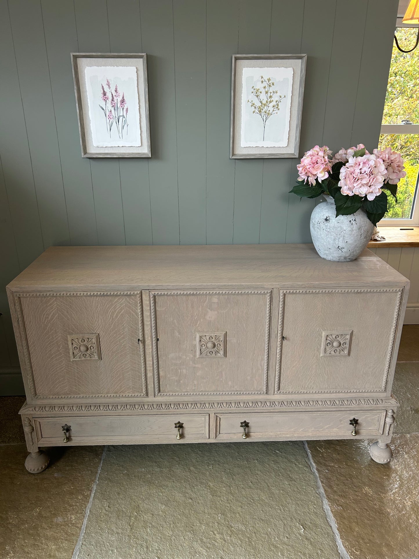 Vintage Solid Oak Sideboard