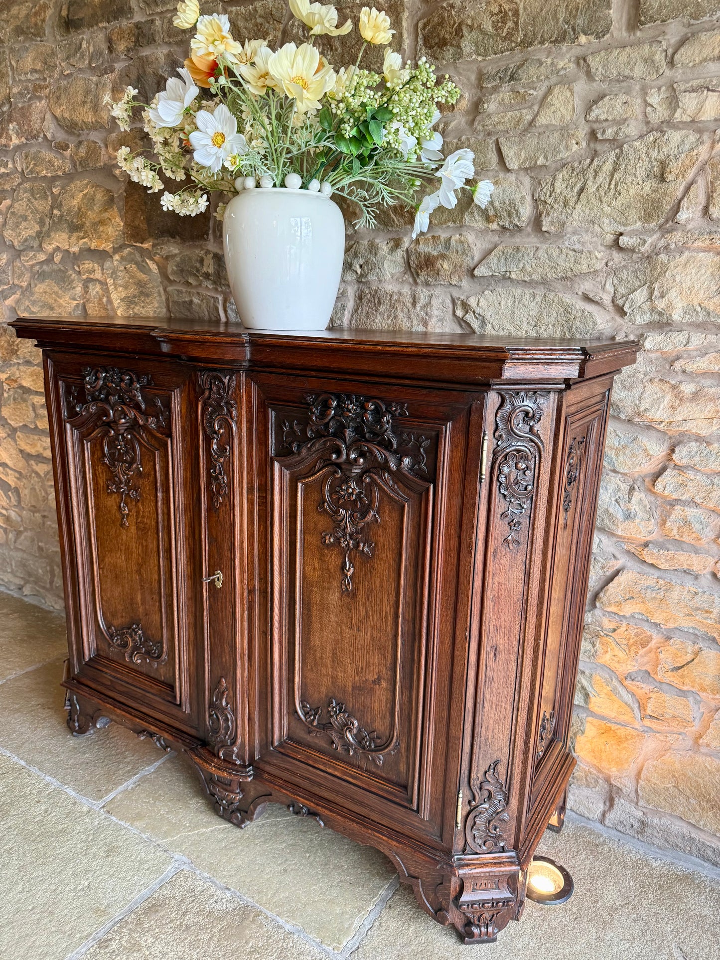 Antique Oak Sideboard with Beautiful Carvings