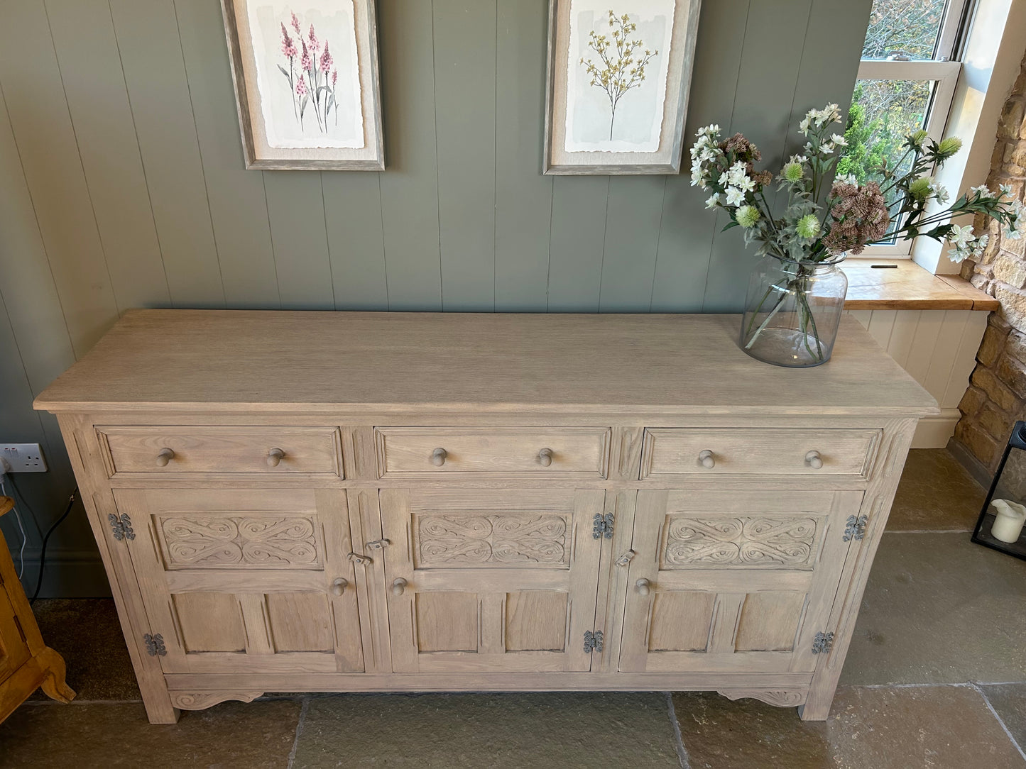 Large Vintage Oak Sideboard