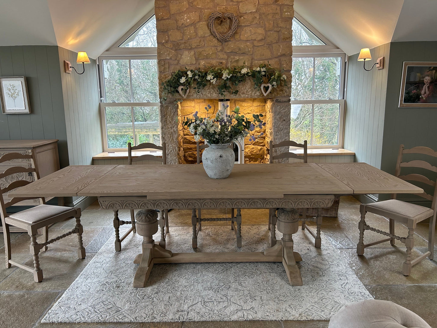 Large Extending Solid Oak Dining Table only.