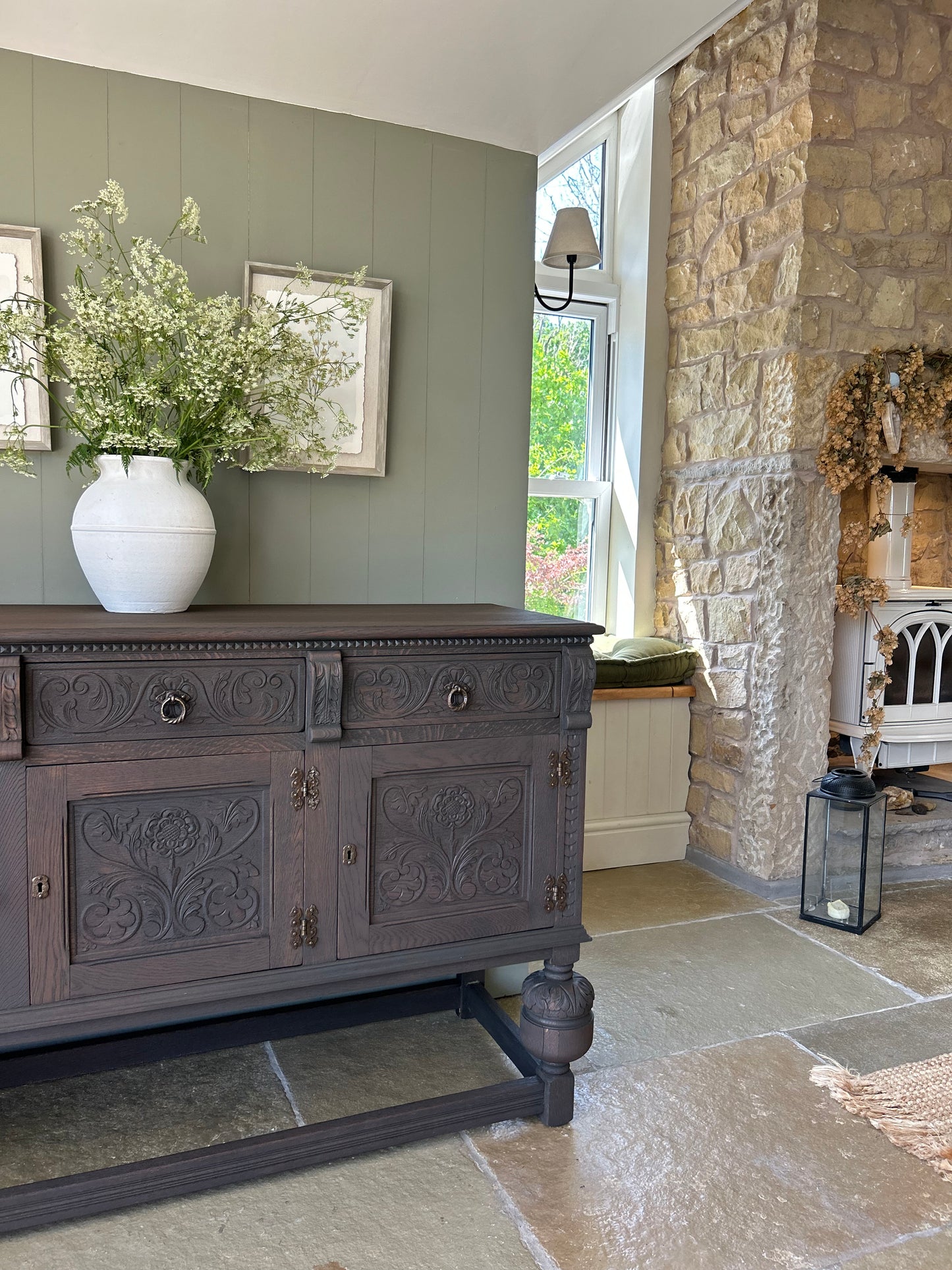 Solid Oak Sideboard finished in a Classic Dark Oak