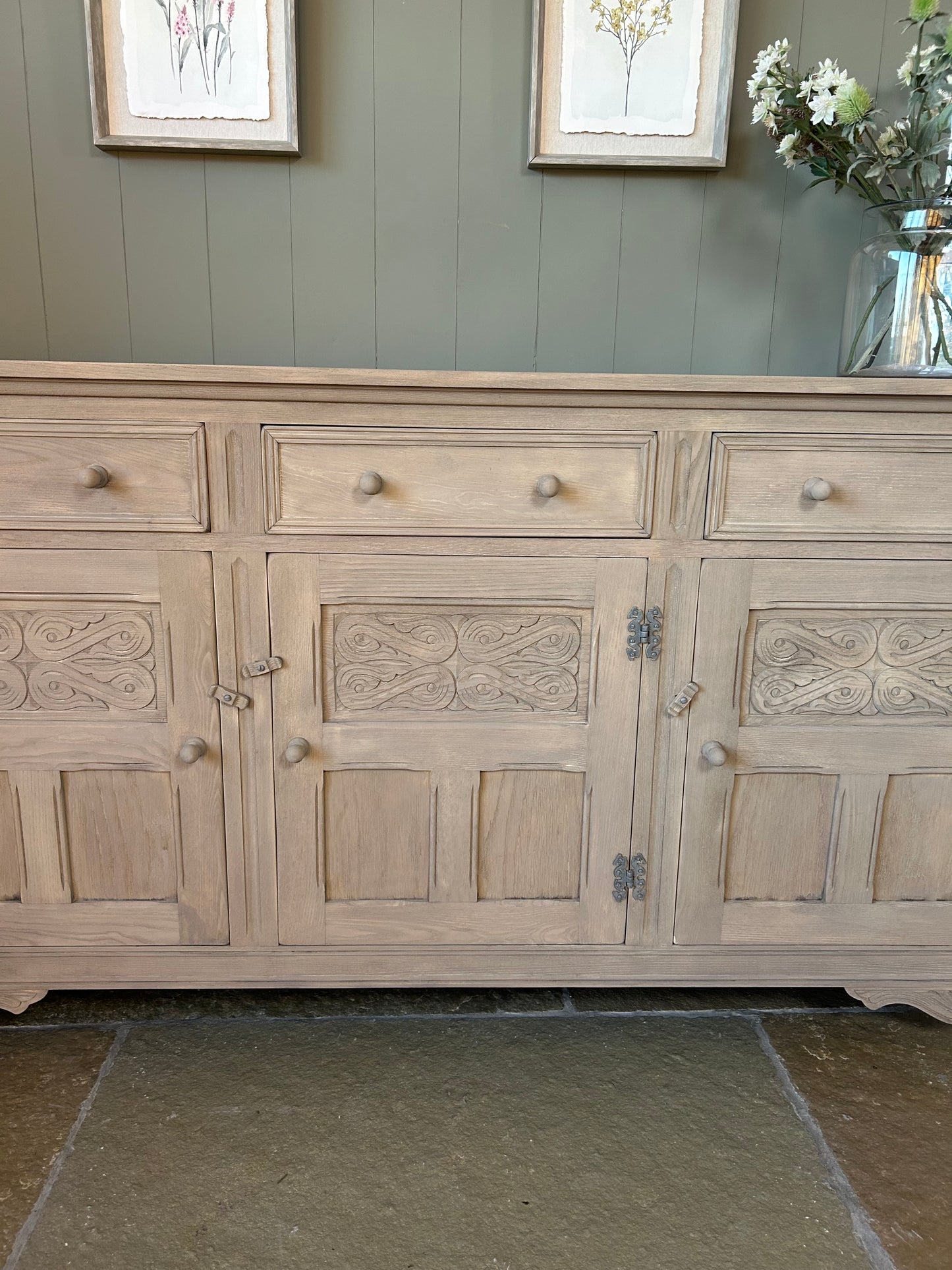 Large Vintage Oak Sideboard