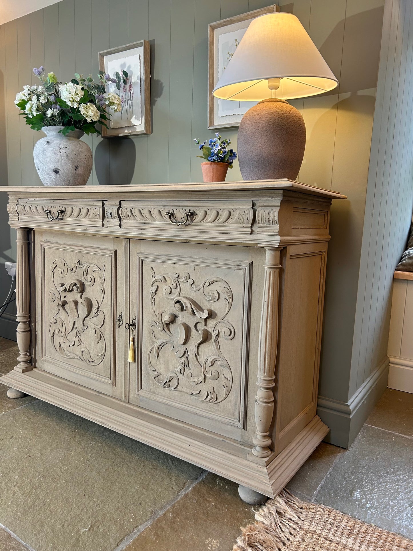 Carved Oak Sideboard