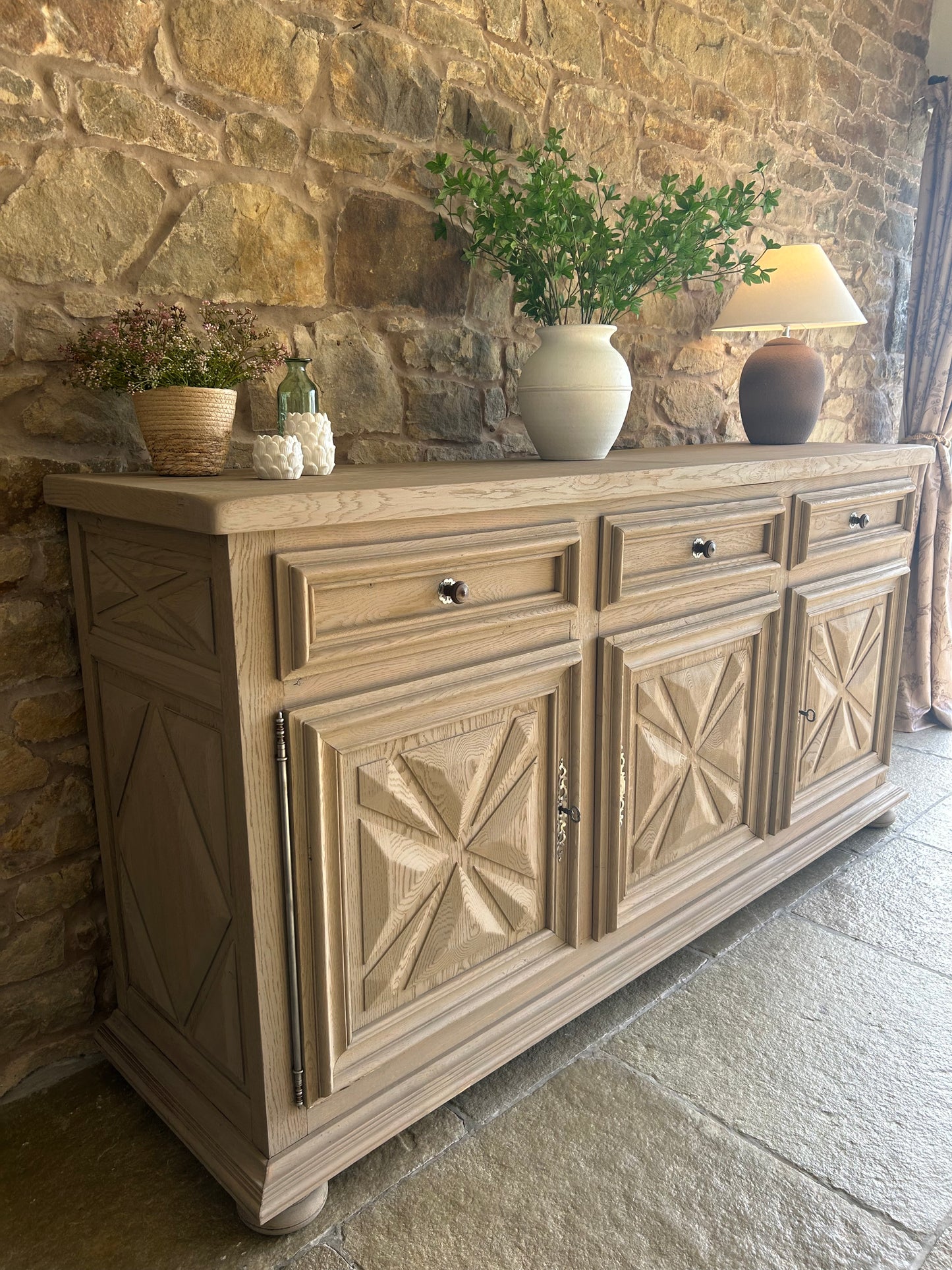 Extra Large (211cm Wide) Solid Oak Sideboard