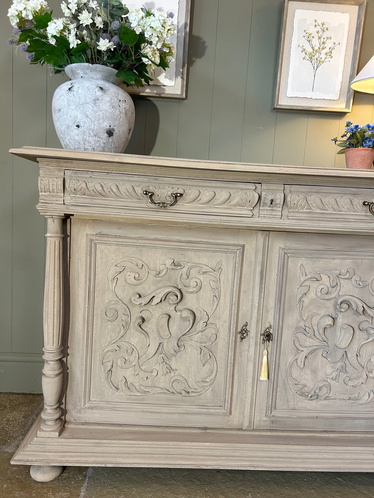 Carved Oak Sideboard