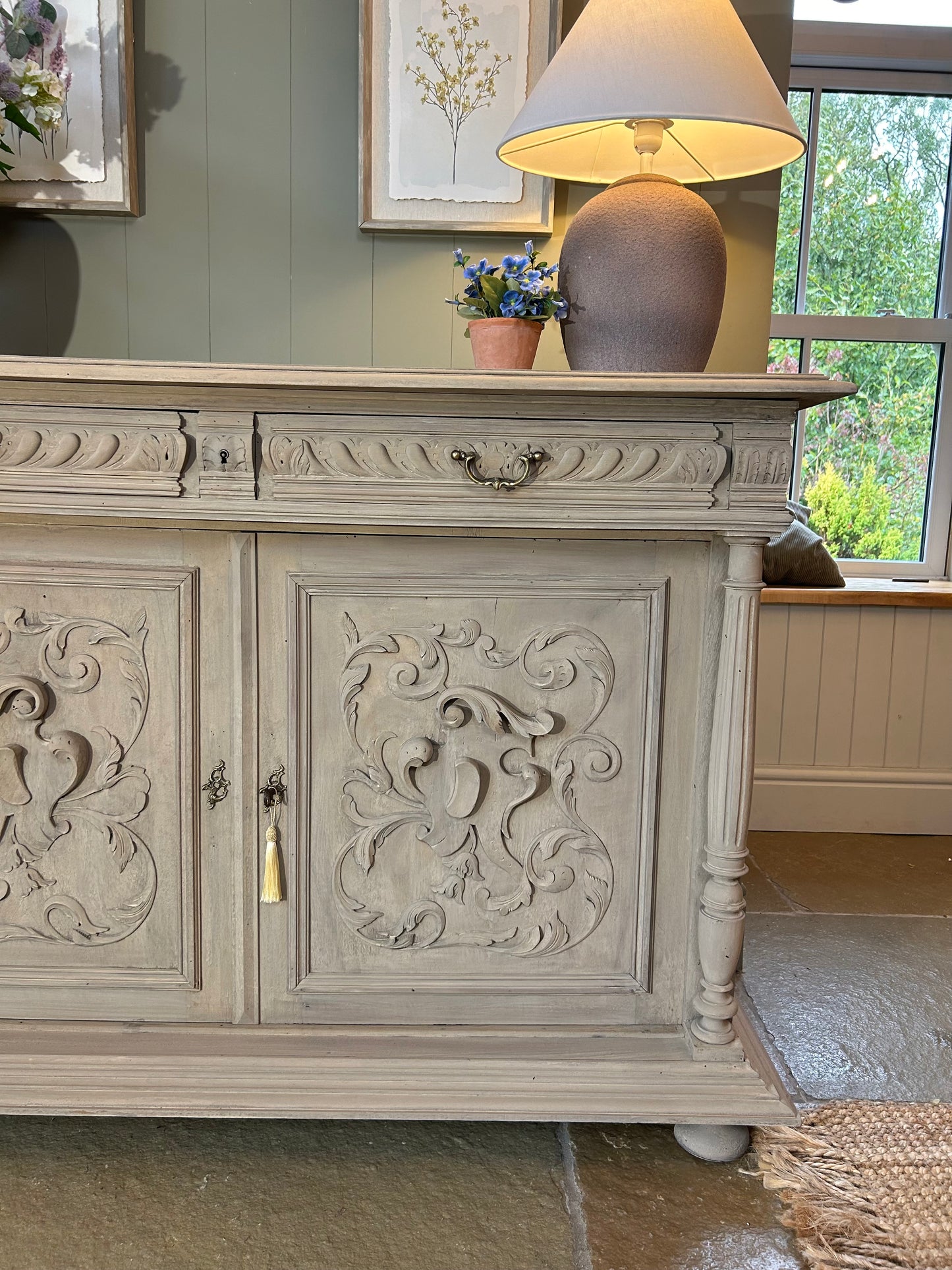 Carved Oak Sideboard