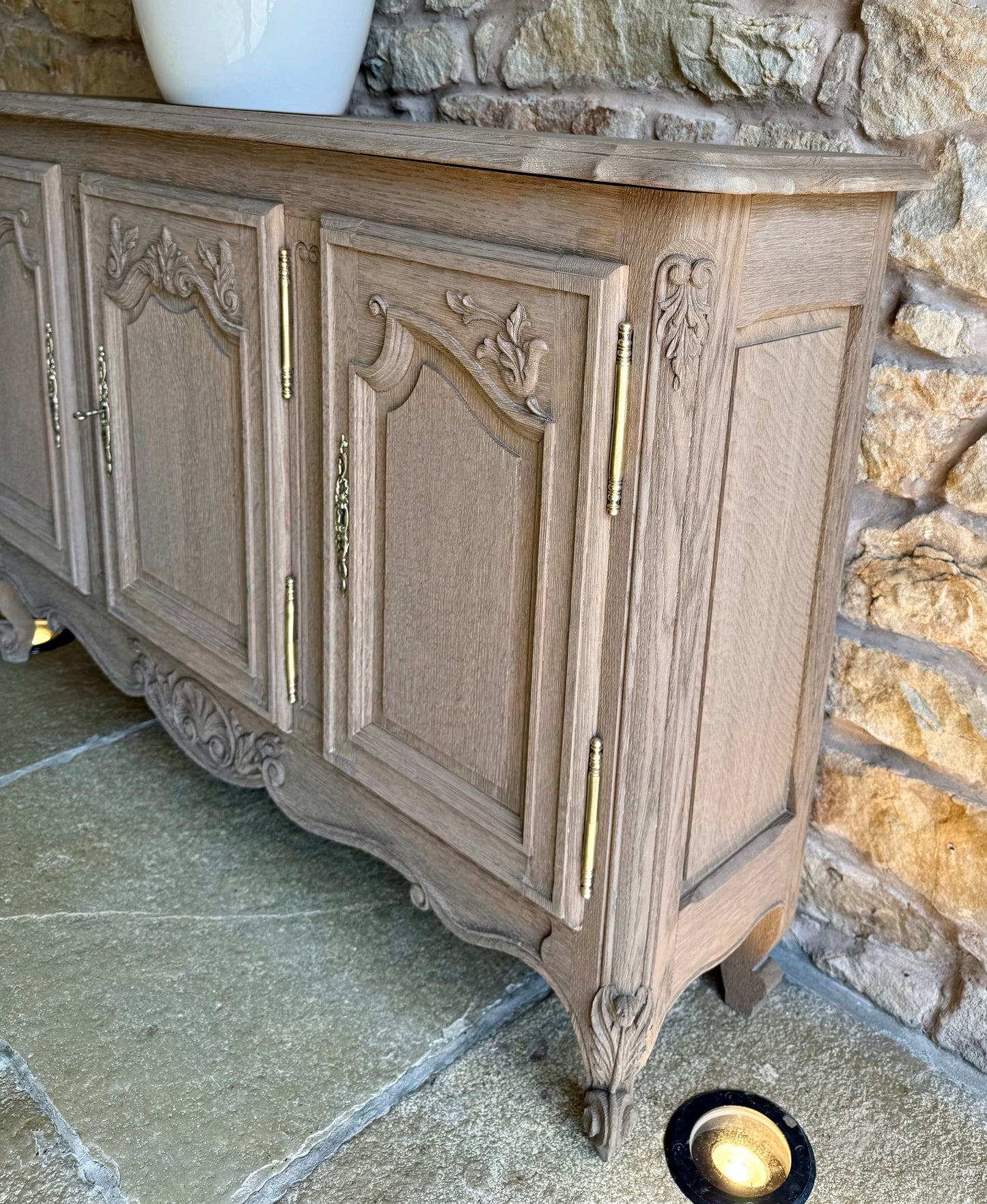 Narrow Vintage Oak Sideboard