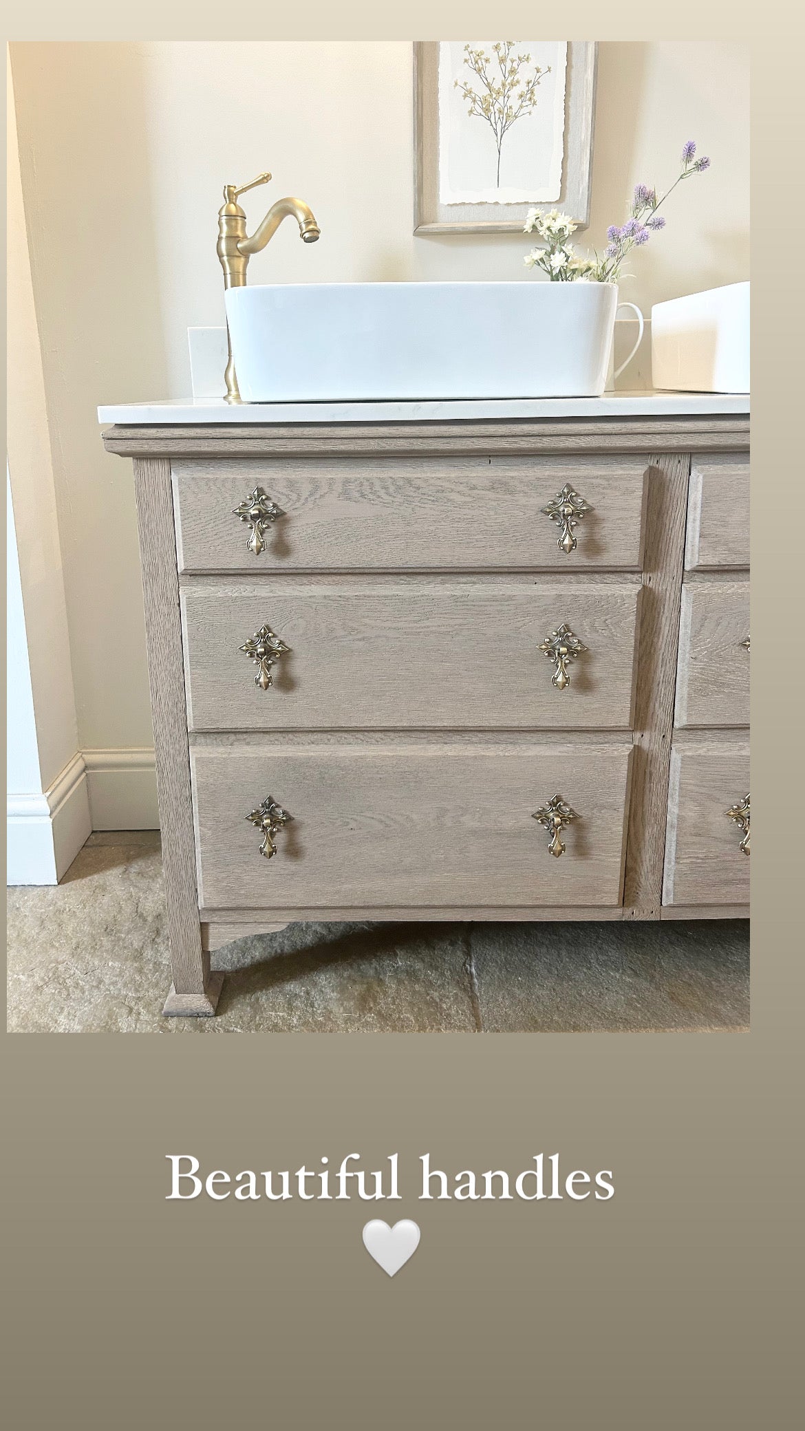 Double Vanity Sink with Quartz top.