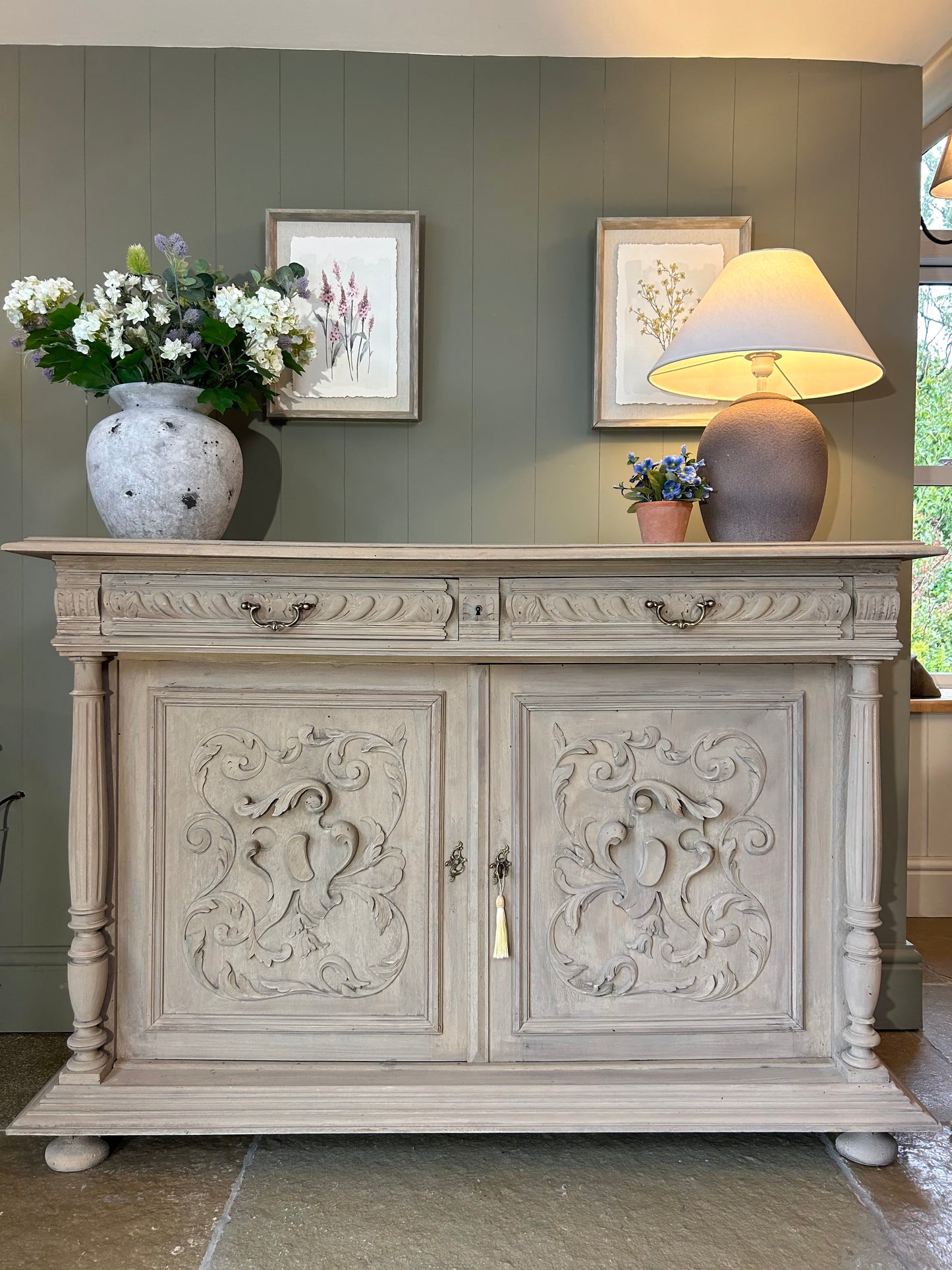 Carved Oak Sideboard