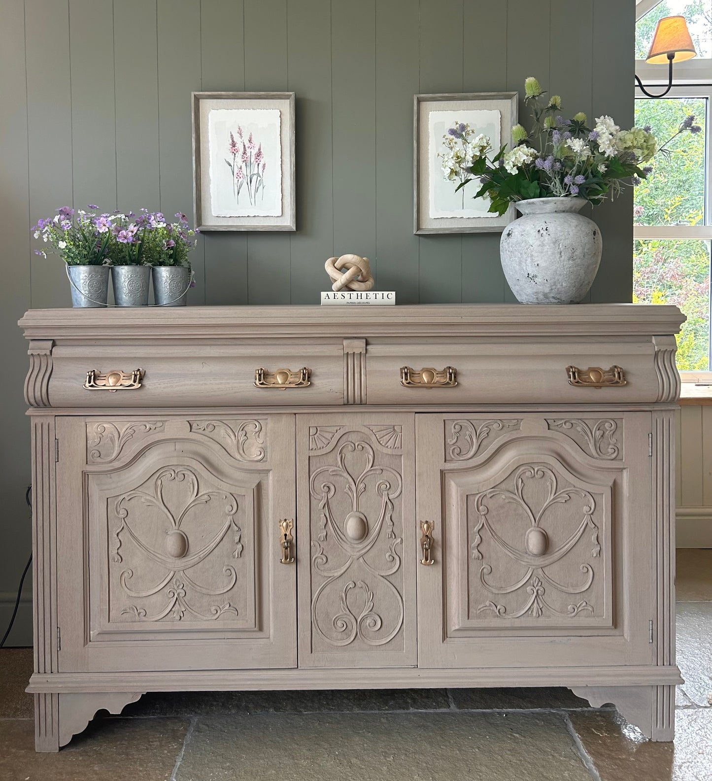 Antique Sideboard with carved detailing