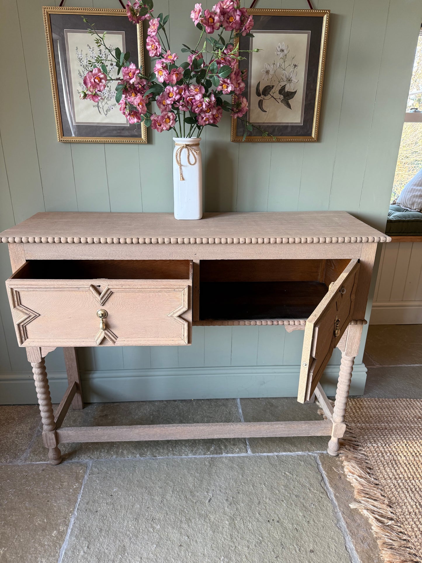Rustic Light Oak Console Table (124cm wide)