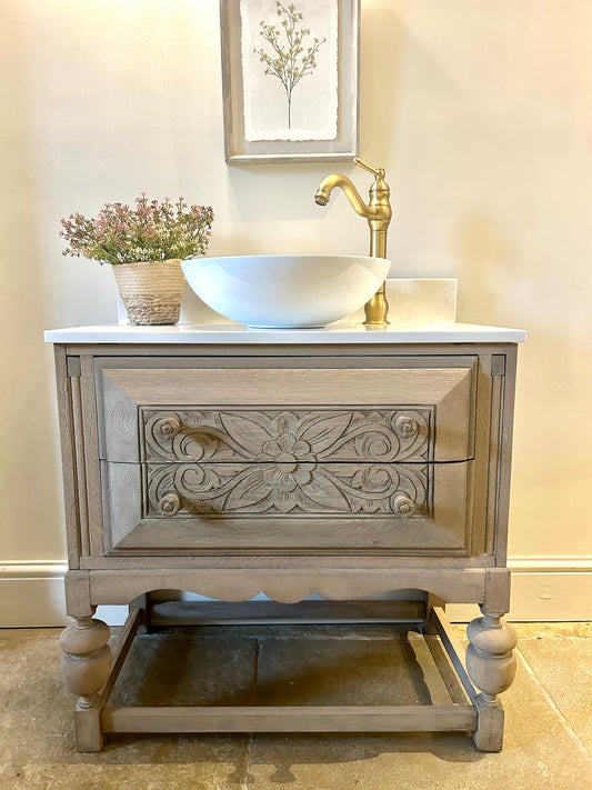 Single Quartz top Vanity Sink 78cm wide