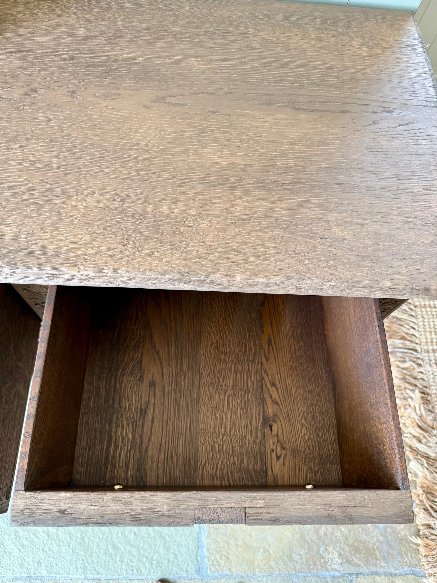 Solid Oak Antique Console Table in Warm Oak (168cm wide)