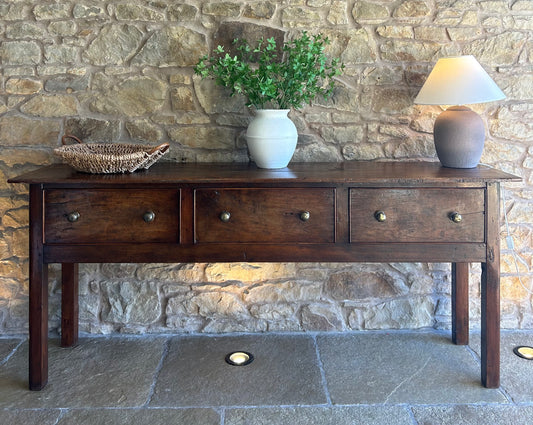 Large Antique Oak Console Table Sideboard