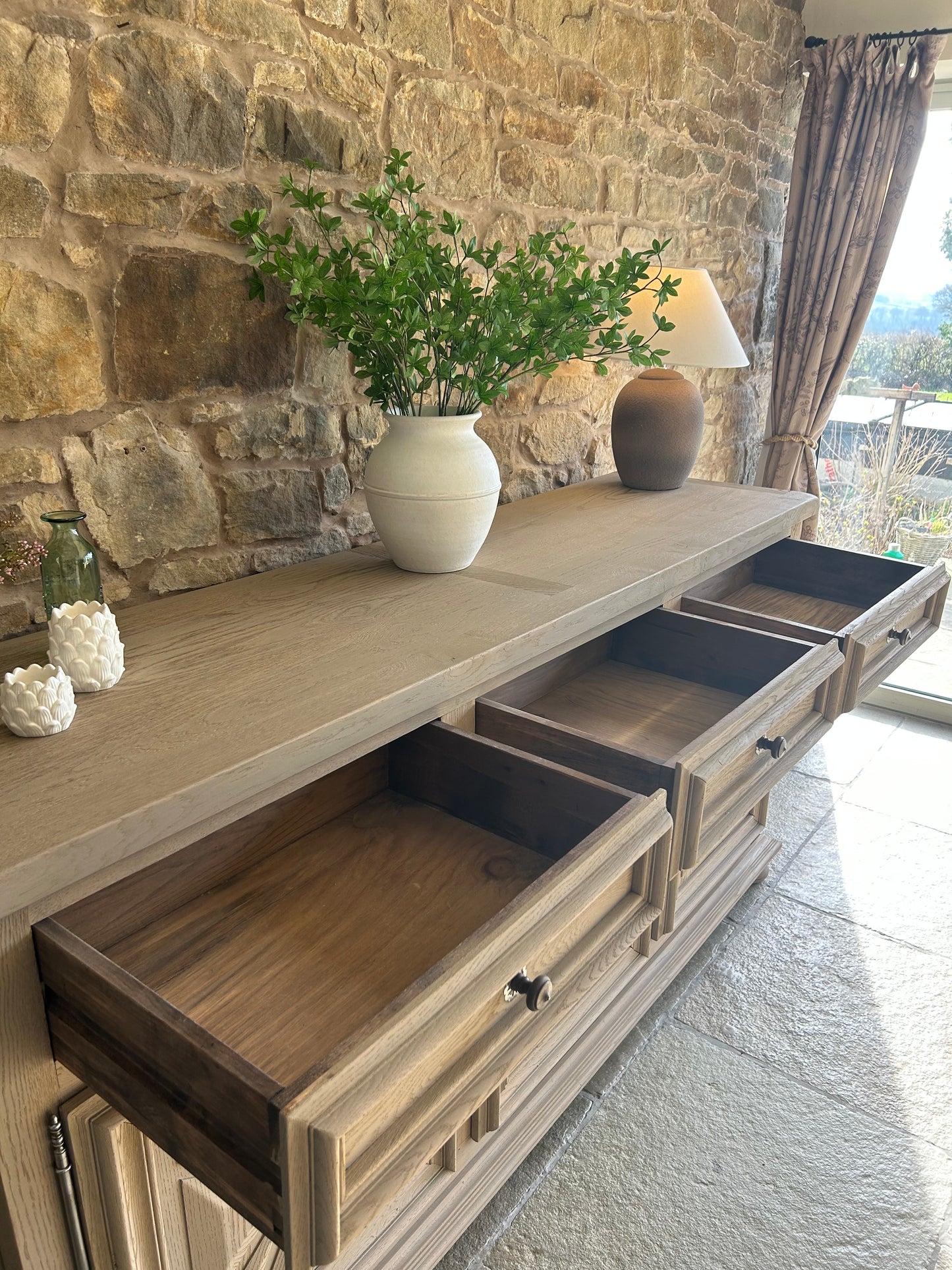 Extra Large (211cm Wide) Solid Oak Sideboard