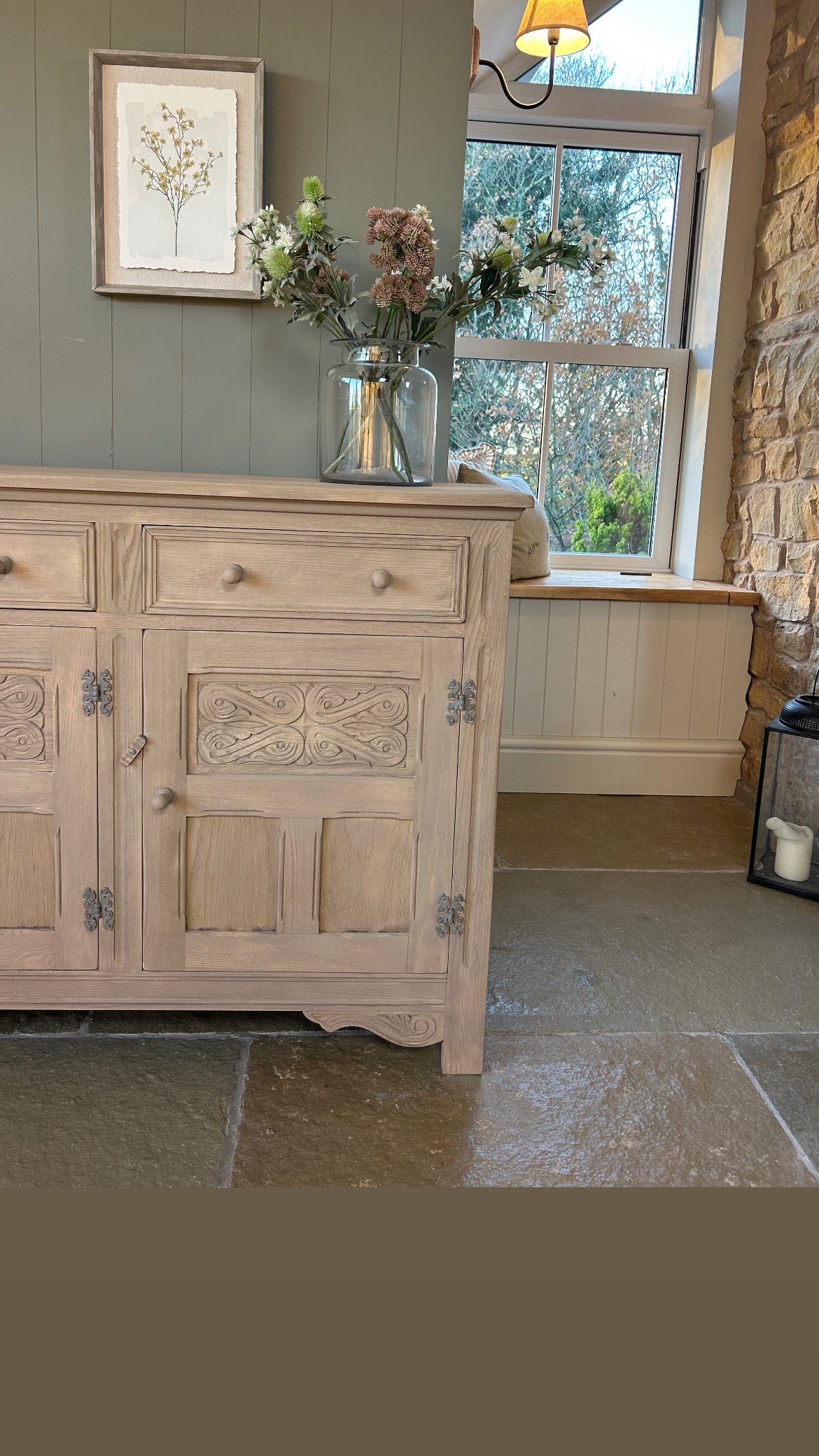 Large Vintage Oak Sideboard