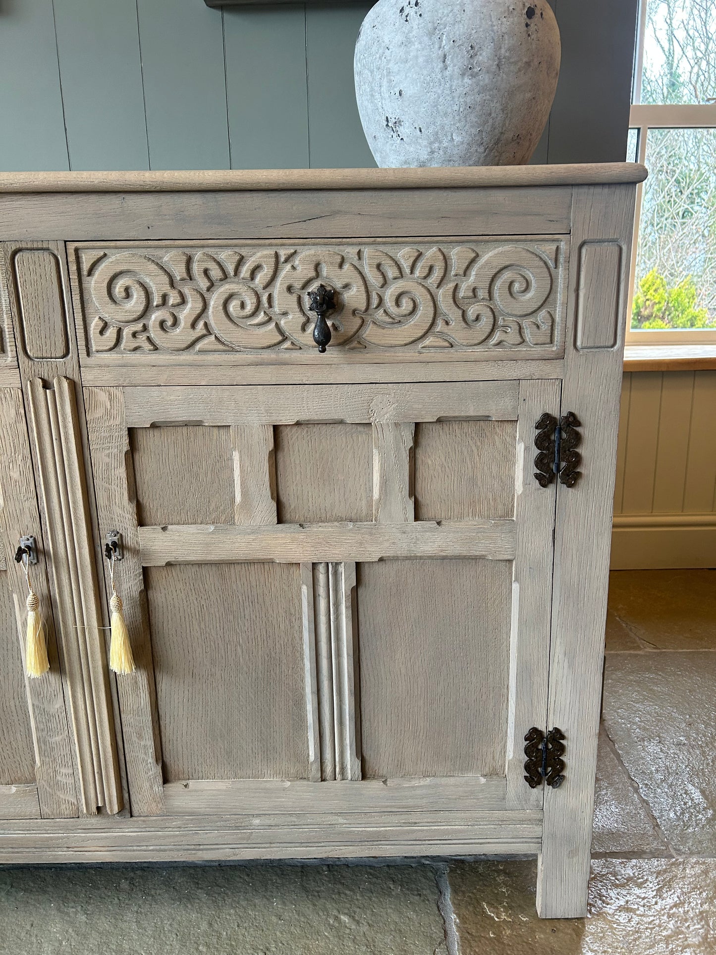 Vintage Weathered Oak Sideboard