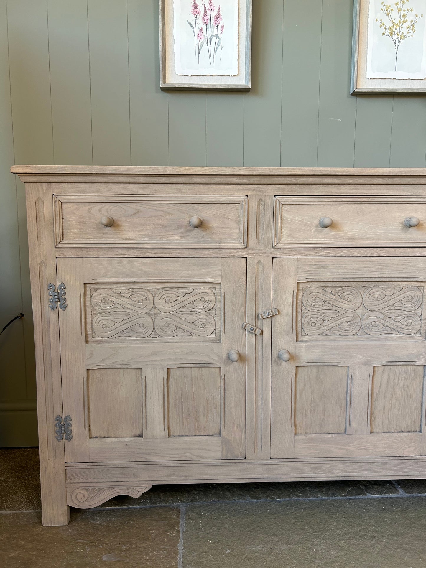 Large Vintage Oak Sideboard