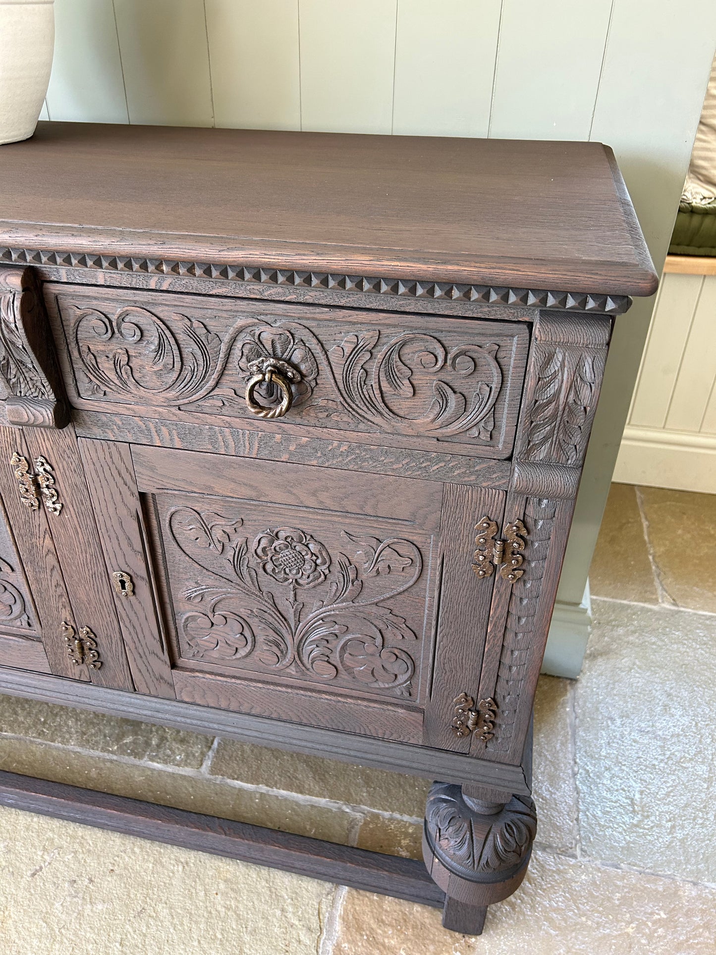Solid Oak Sideboard finished in a Classic Dark Oak