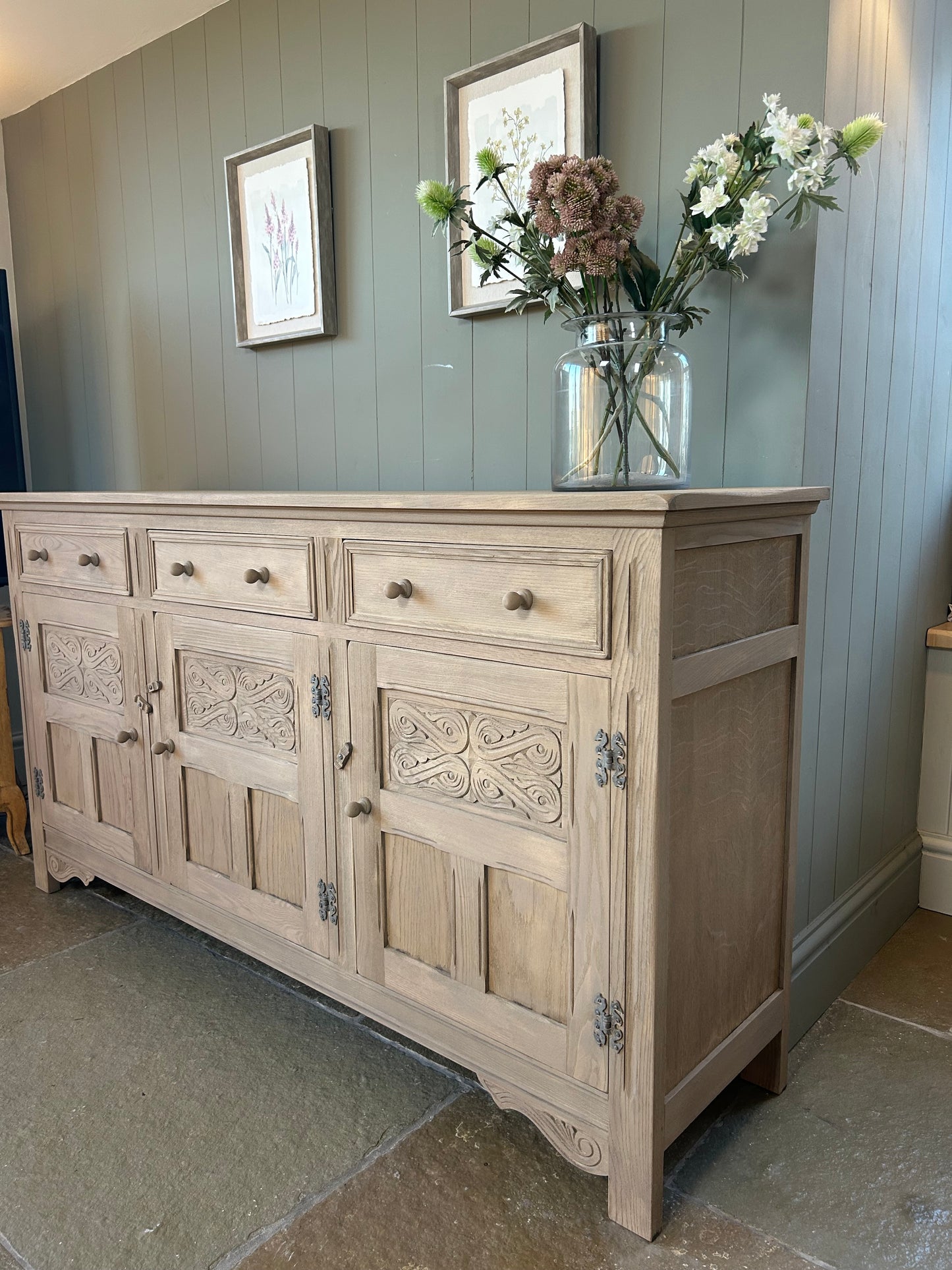 Large Vintage Oak Sideboard