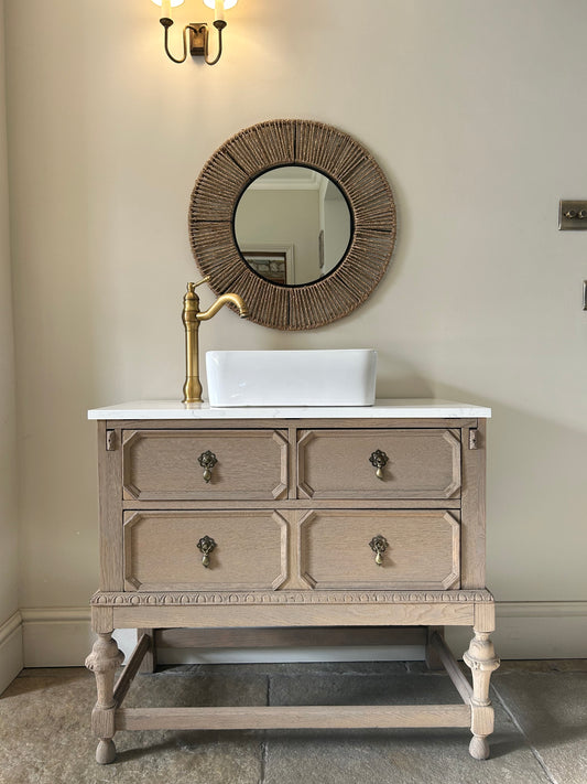 Quartz topped vintage vanity sink