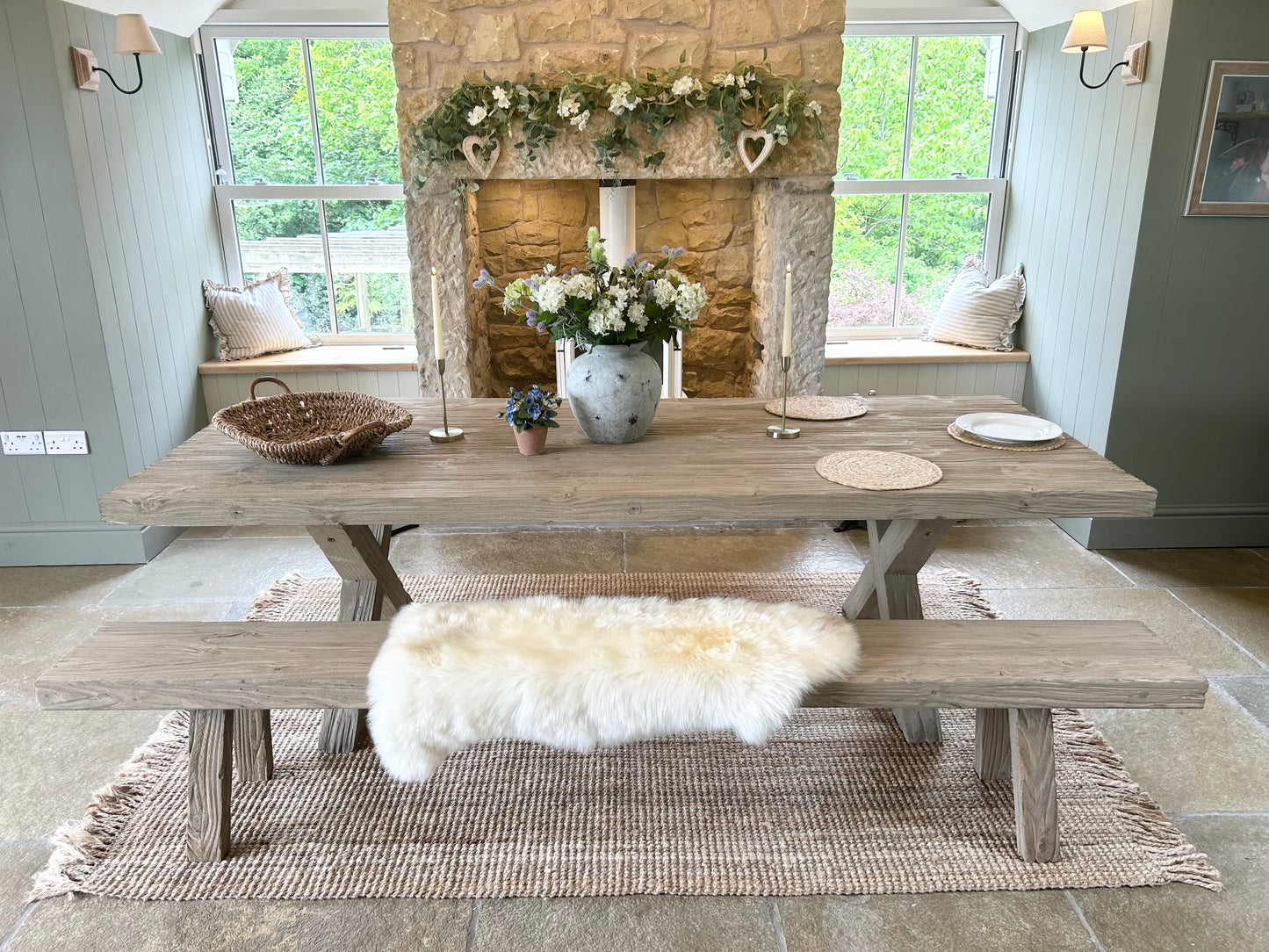 Rustic Bench Dining