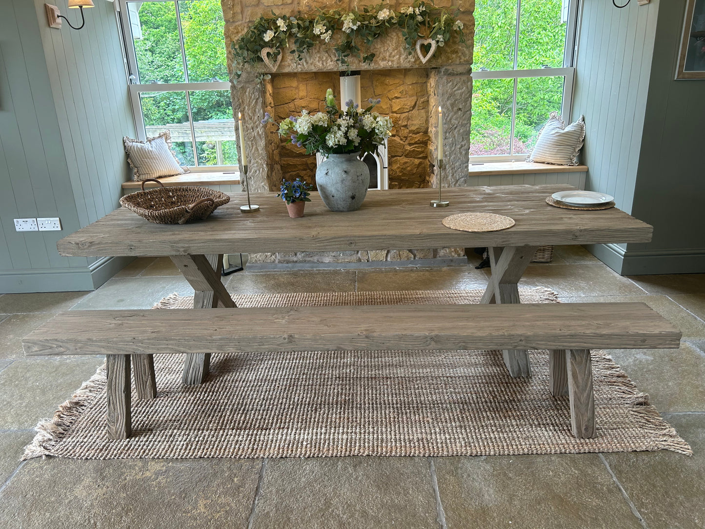 Rustic Bench Dining