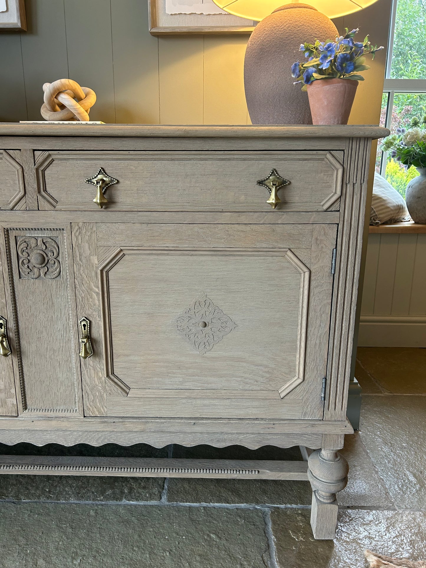 Vintage Weathered Oak Sideboard